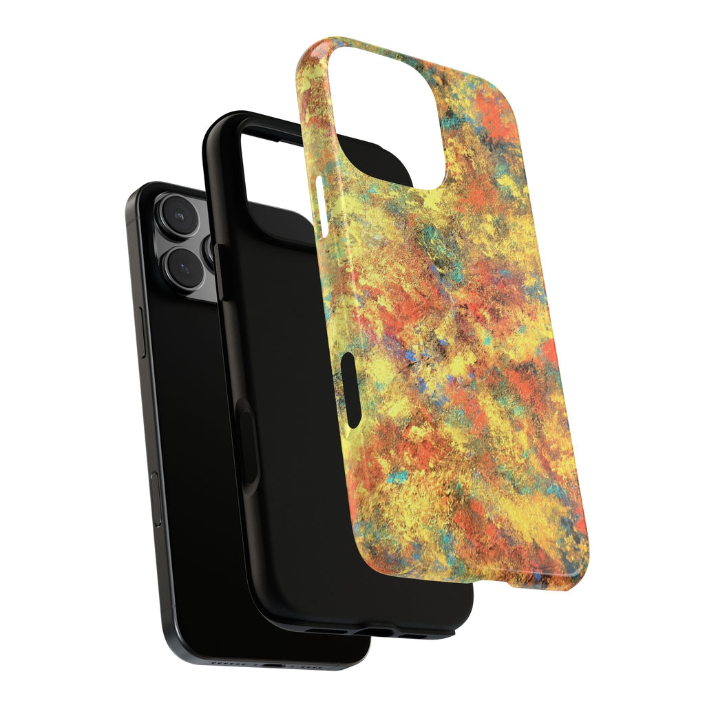 Abstract Autumn Marble Phone Case — Protective iPhone Cover with Warm Fall Colors