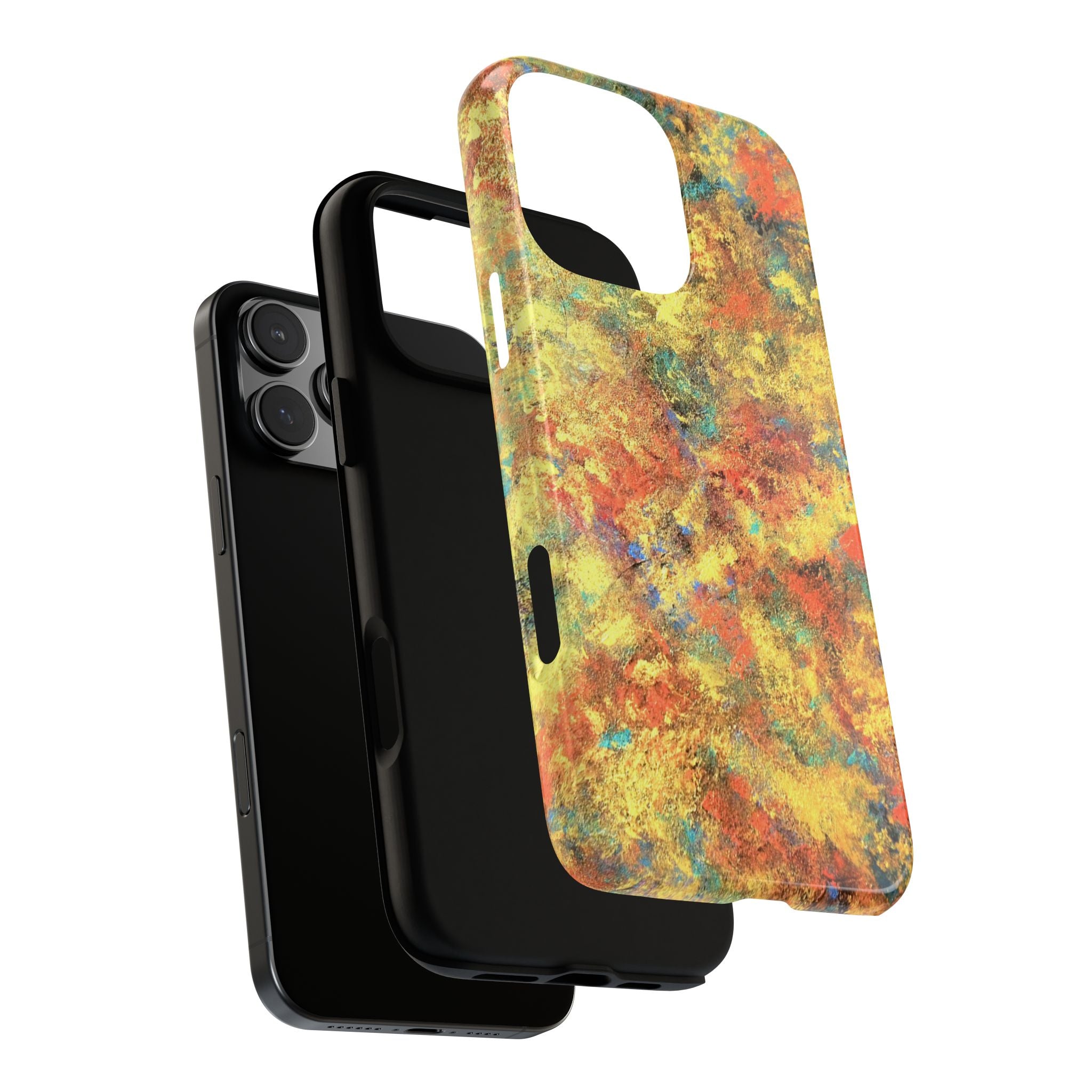 Abstract Autumn Marble Phone Case — Protective iPhone Cover with Warm Fall Colors