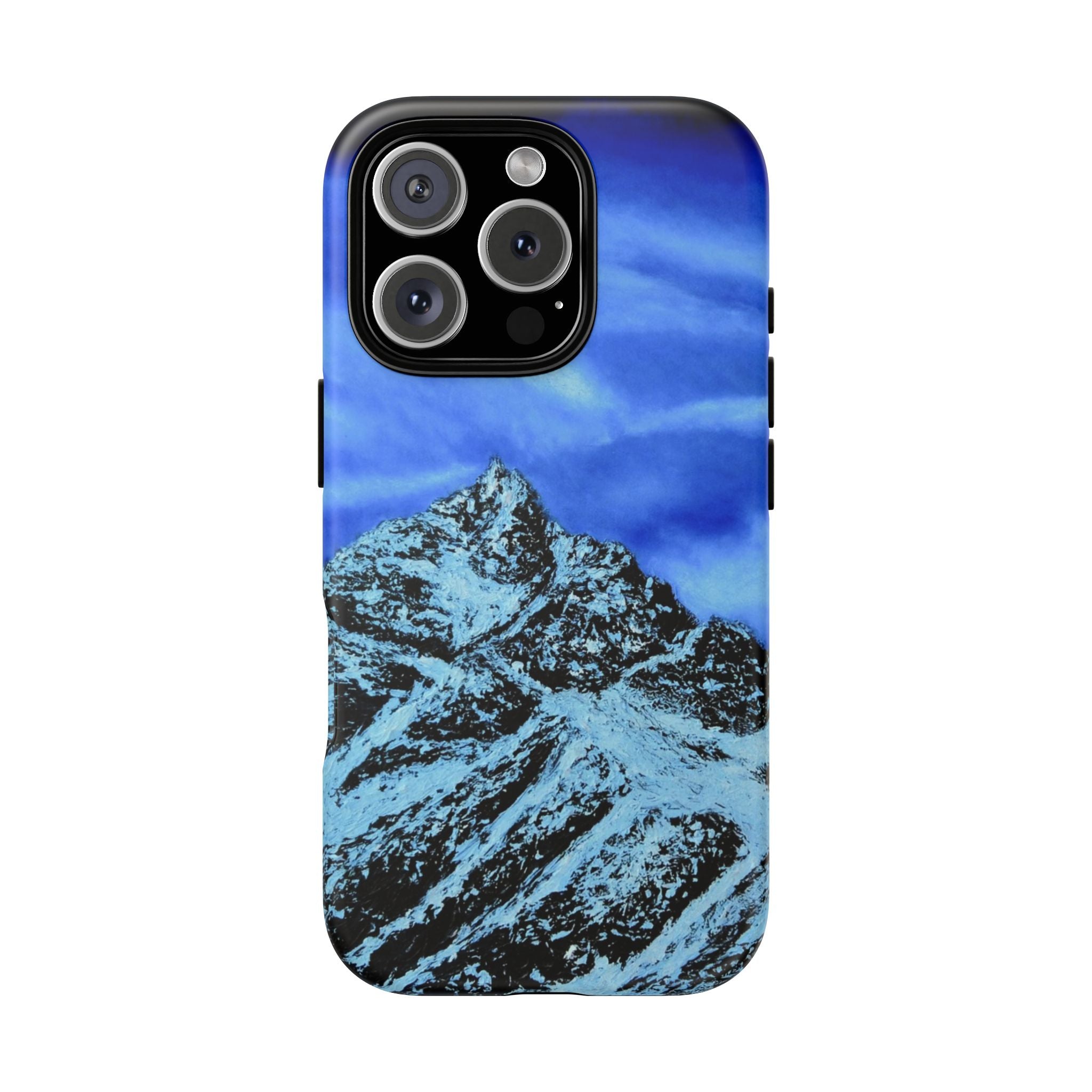 Mountain Peak Blue Tough Phone Case — Rugged Protective iPhone Cover