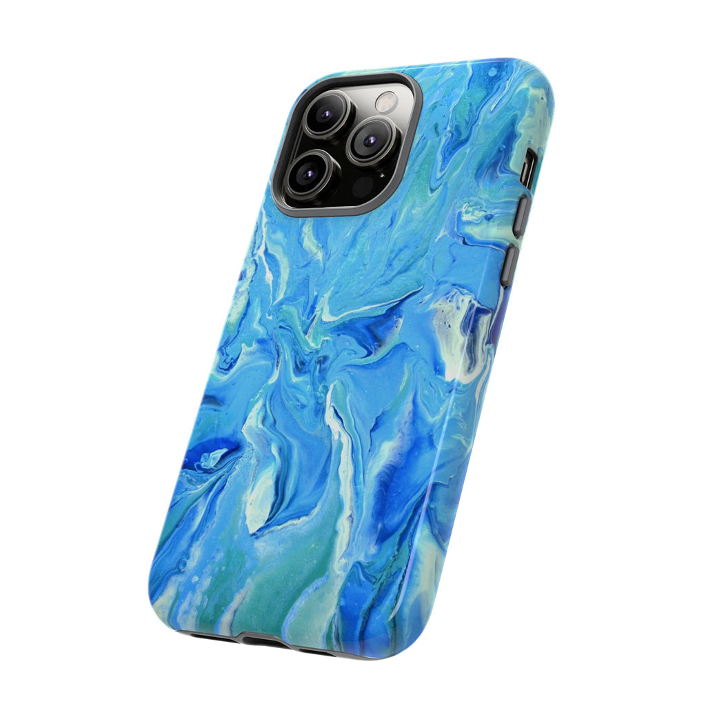 Blue Marble Tough Phone Case — Ocean Swirl Protective iPhone Cover