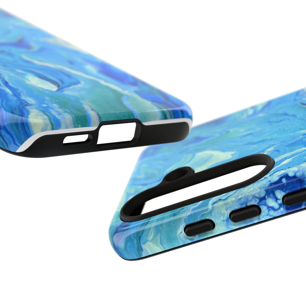 Blue Marble Tough Phone Case — Ocean Swirl Protective iPhone Cover