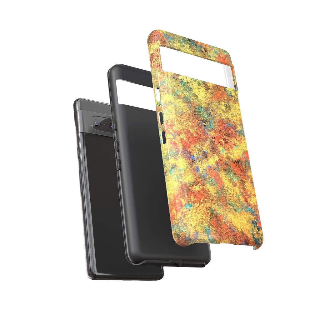 Abstract Autumn Marble Phone Case — Protective iPhone Cover with Warm Fall Colors