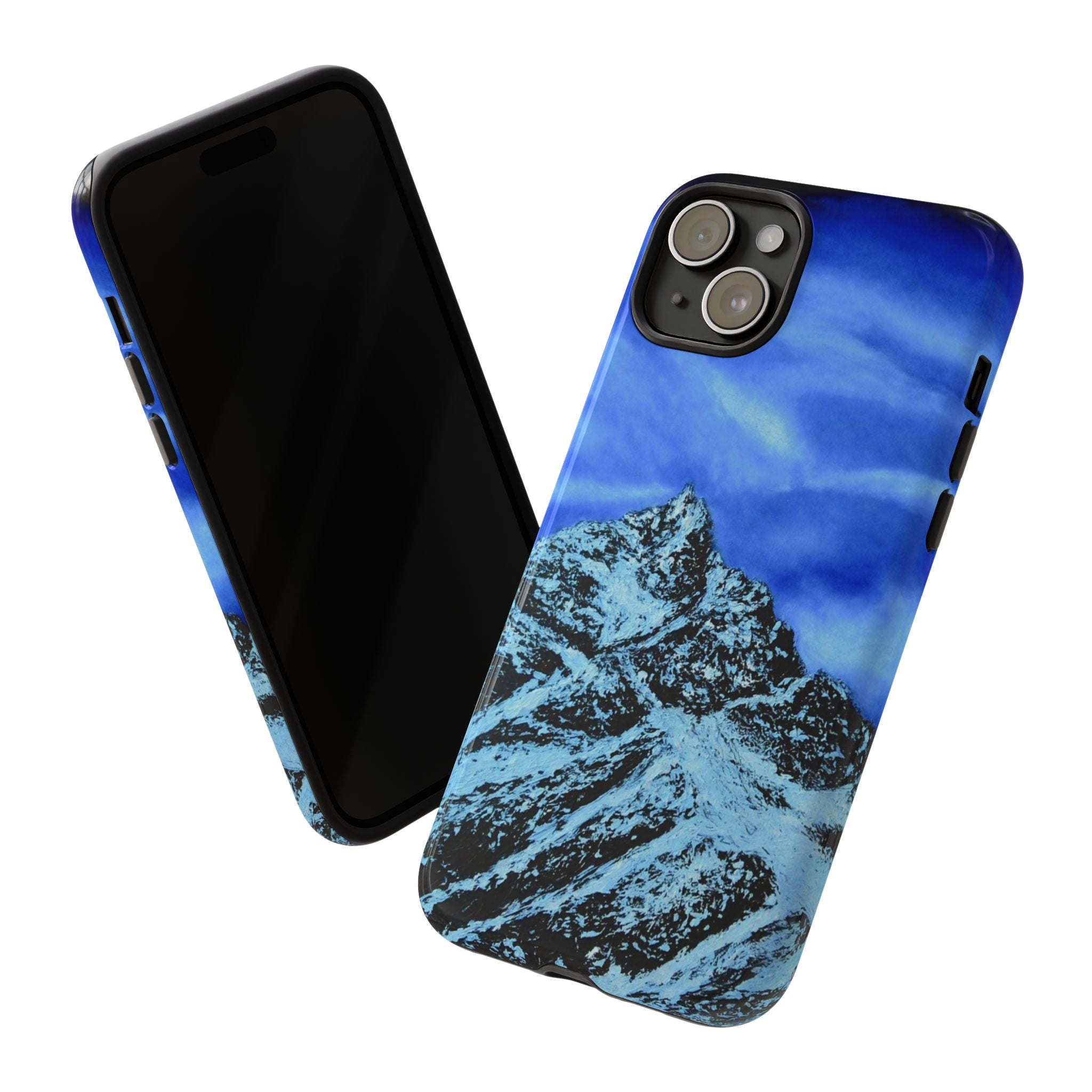 Mountain Peak Blue Tough Phone Case — Rugged Protective iPhone Cover