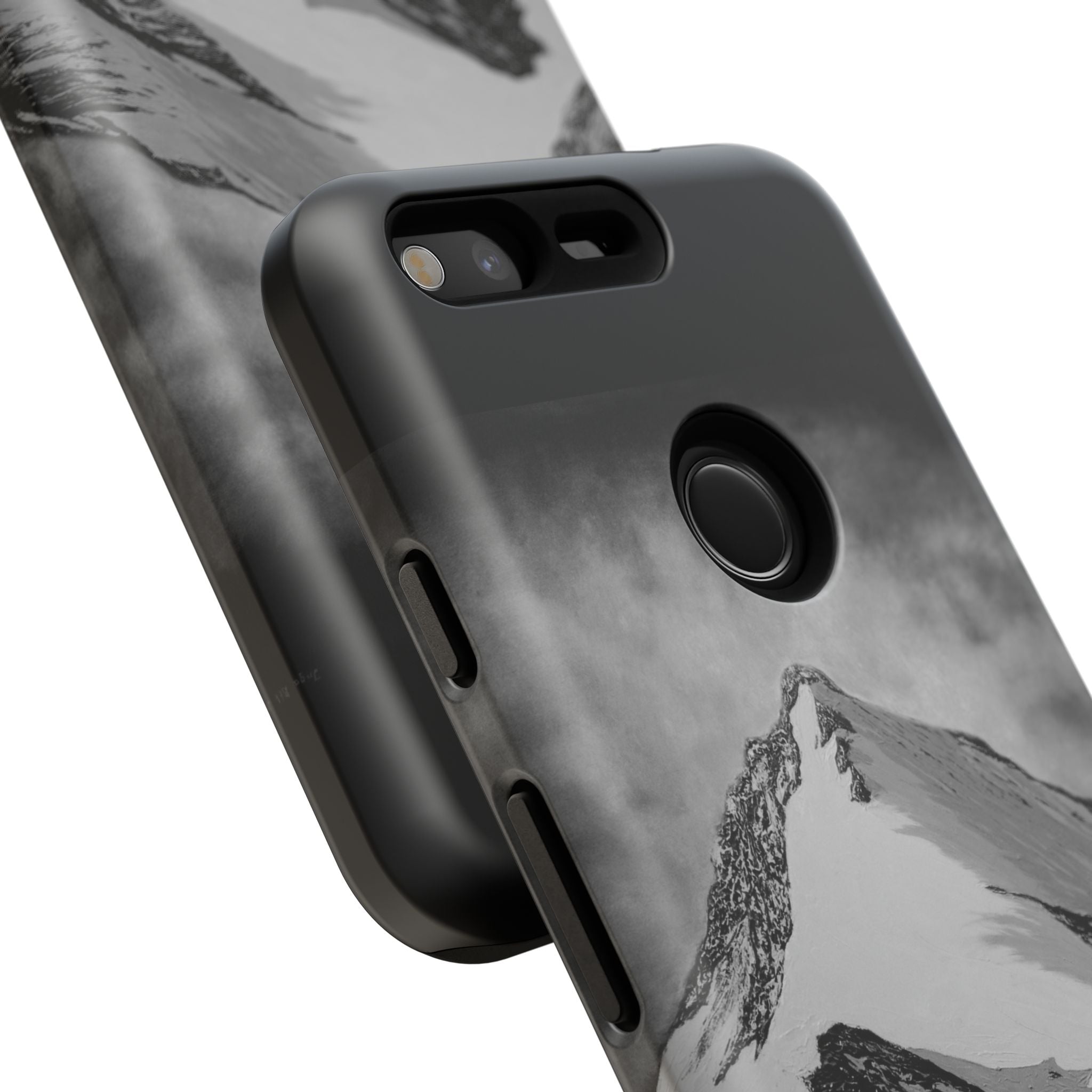 Mountain Peak Phone Case — Black & White Alpine Protective Case