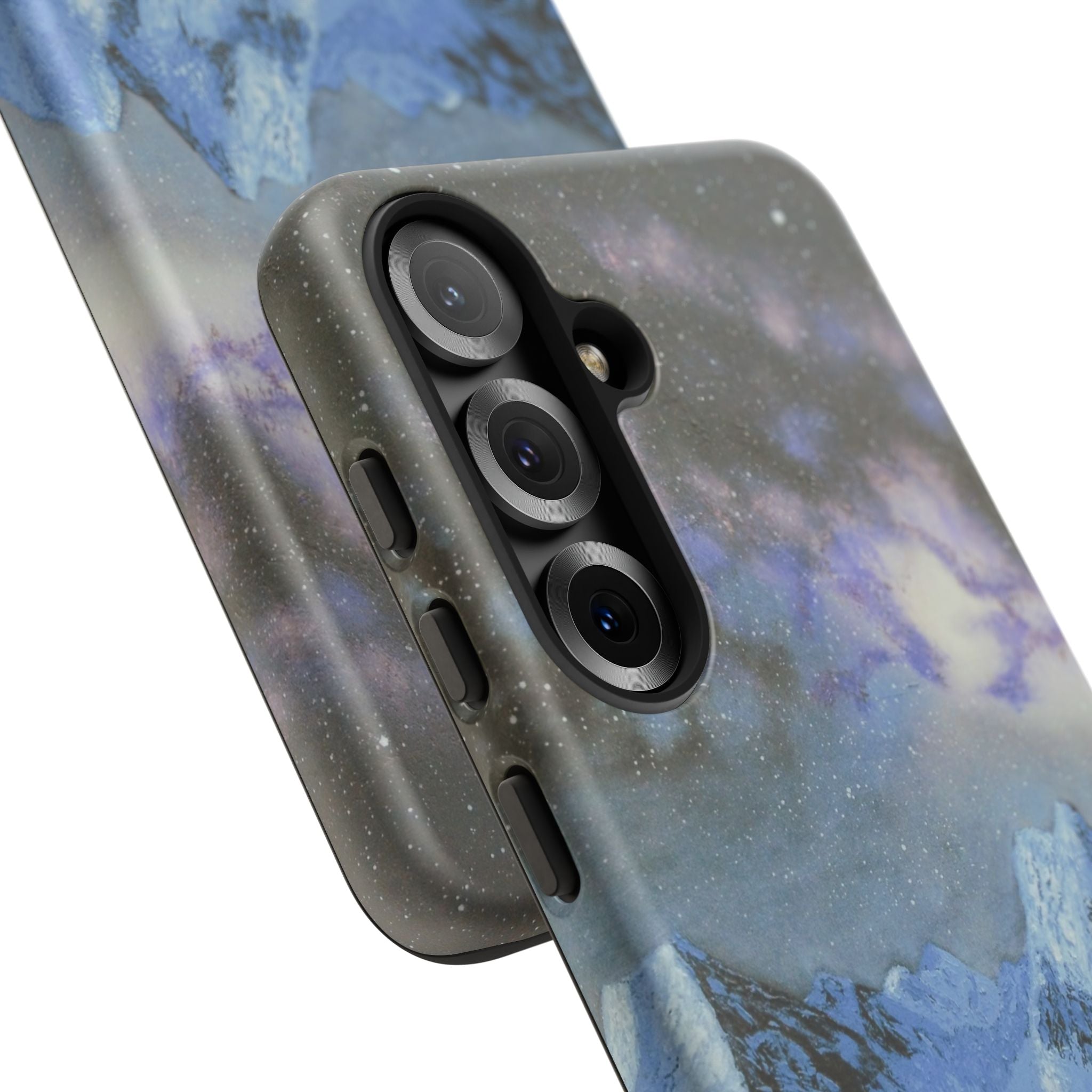 Mountain Night Sky Phone Case — Tough Protective iPhone Cover with Aurora & Snowy Peaks