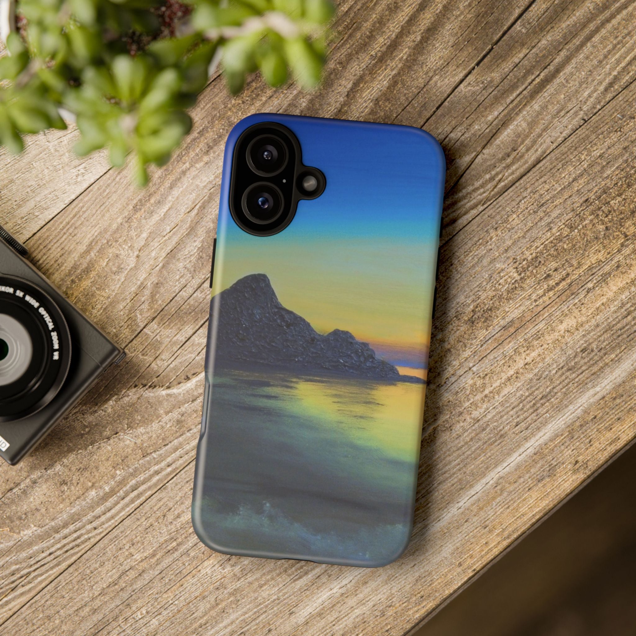 Sunset Cove Phone Case — Durable Protective Tough Case with Tranquil Beach Landscape