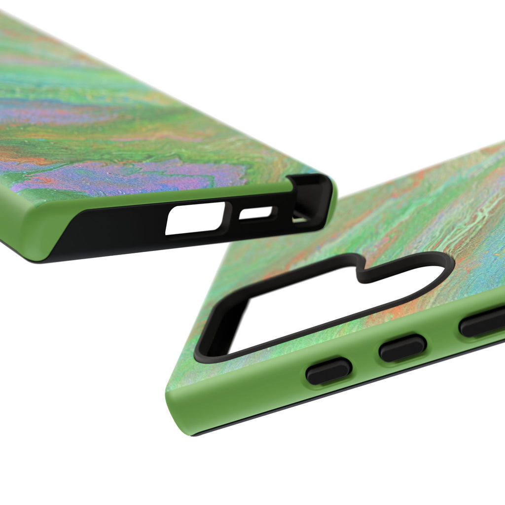 Marbled Green Abstract Phone Case — Protective Tough Case for iPhone