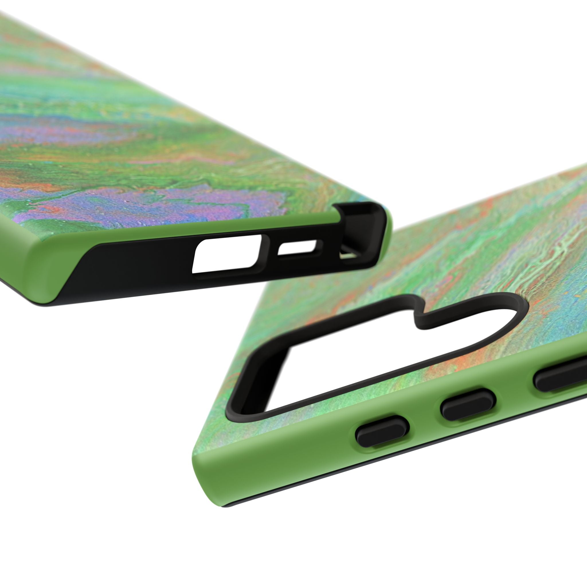 Marbled Green Abstract Phone Case — Protective Tough Case for iPhone