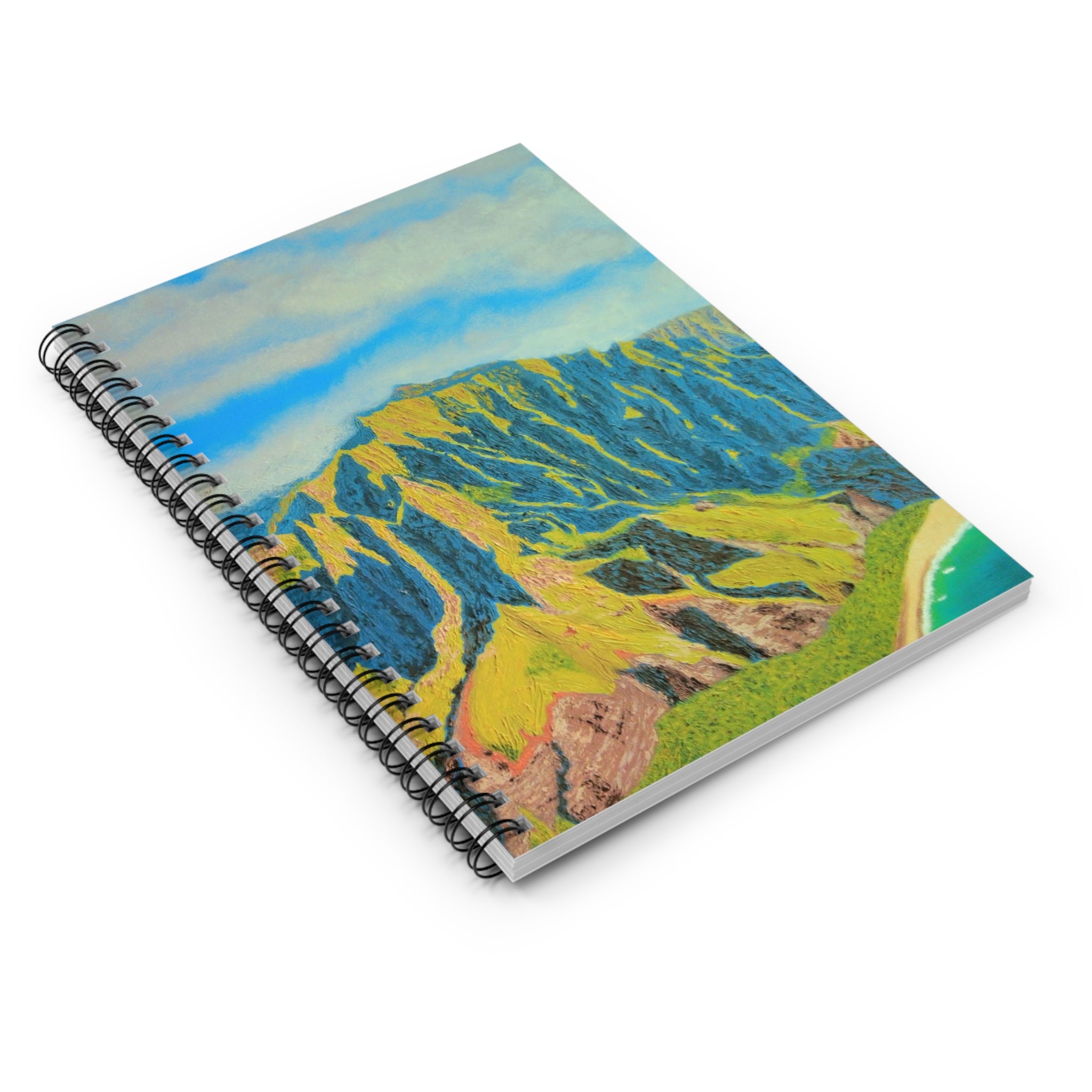 Tropical Mountain Spiral Notebook — Vibrant Kauai Coastal Art Ruled Journal