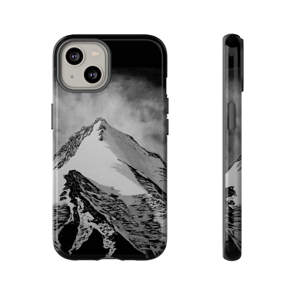 Mountain Peak Phone Case — Black & White Alpine Protective Case