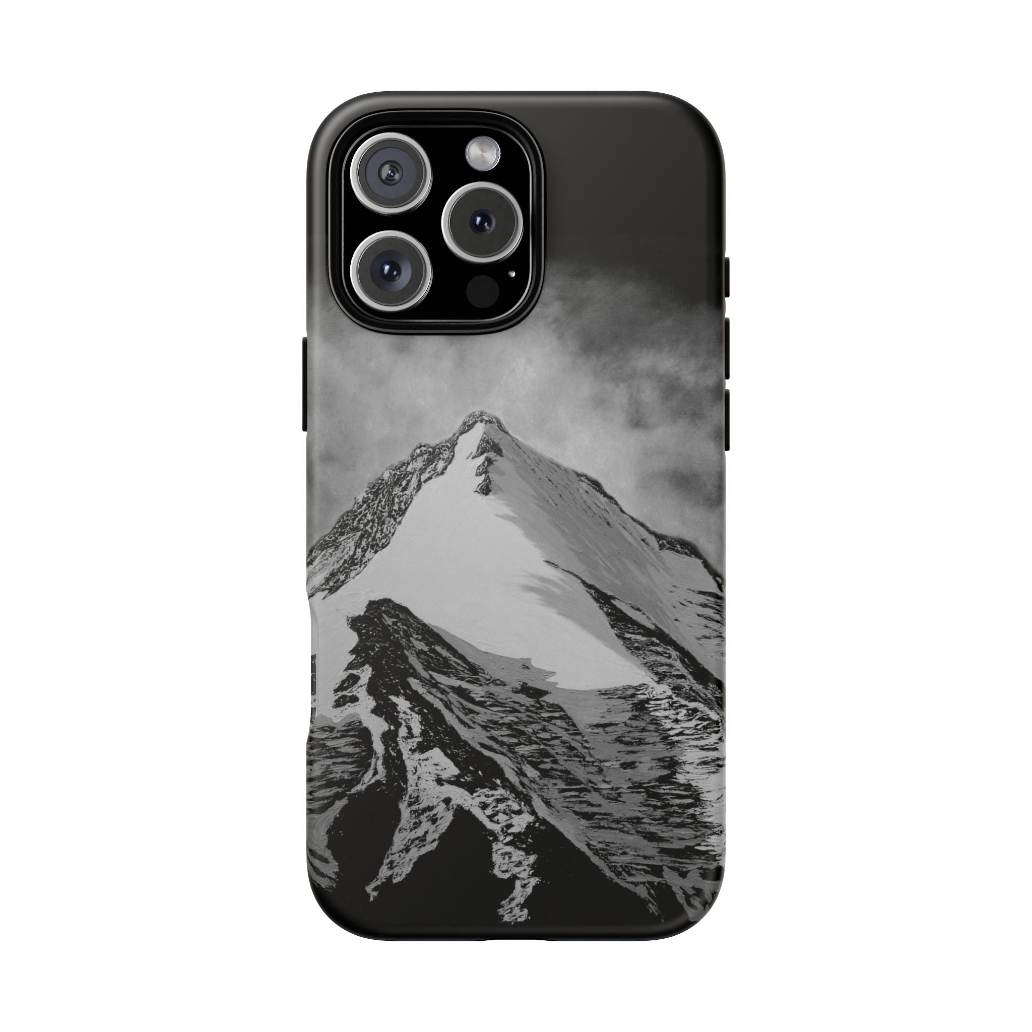 Mountain Peak Phone Case — Black & White Alpine Protective Case