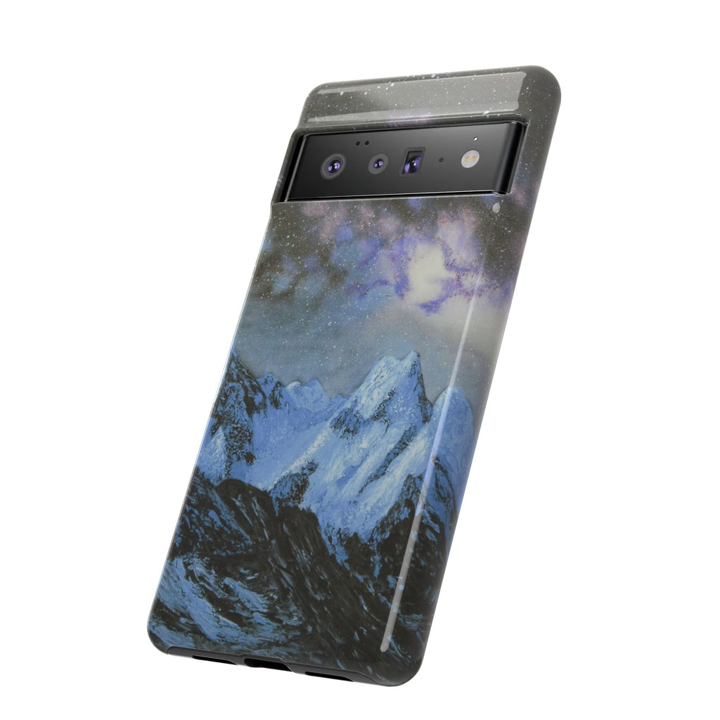Mountain Night Sky Phone Case — Tough Protective iPhone Cover with Aurora & Snowy Peaks