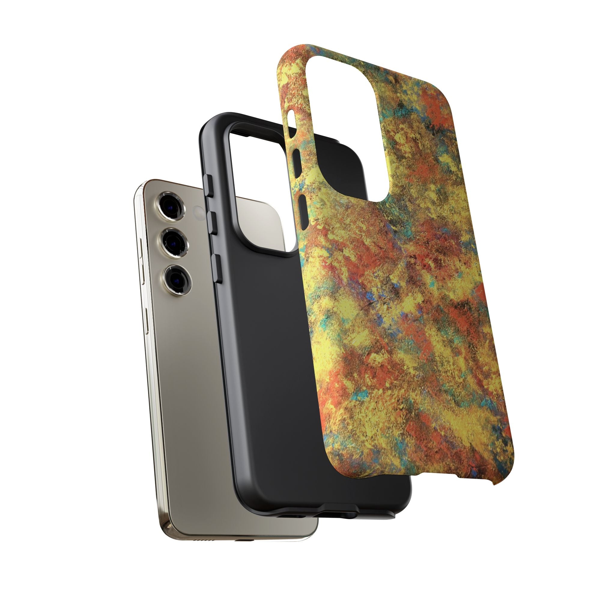 Abstract Autumn Marble Phone Case — Protective iPhone Cover with Warm Fall Colors