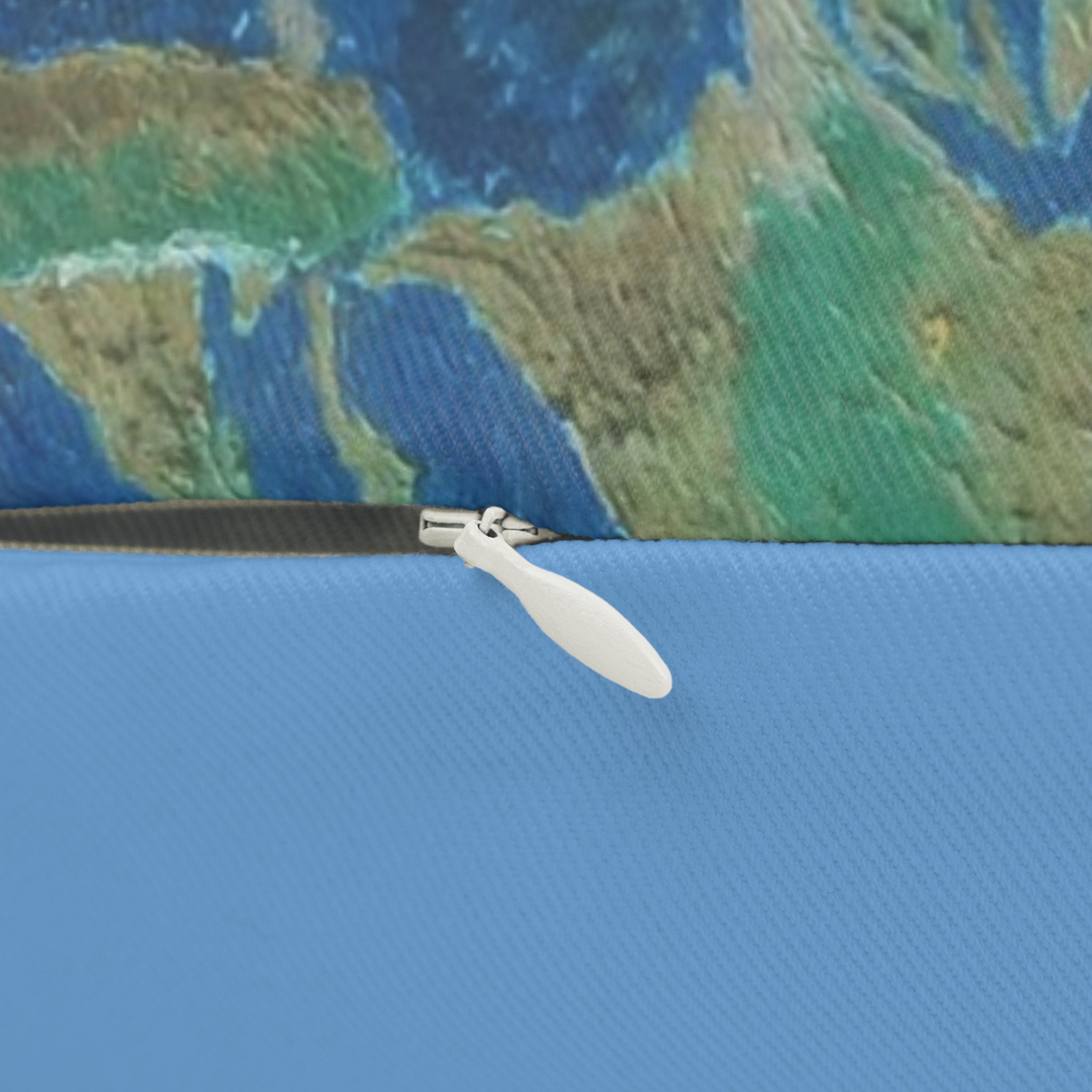 Lunar Mountainscape Lumbar Pillow — Crescent Night Sky Decorative Pillow