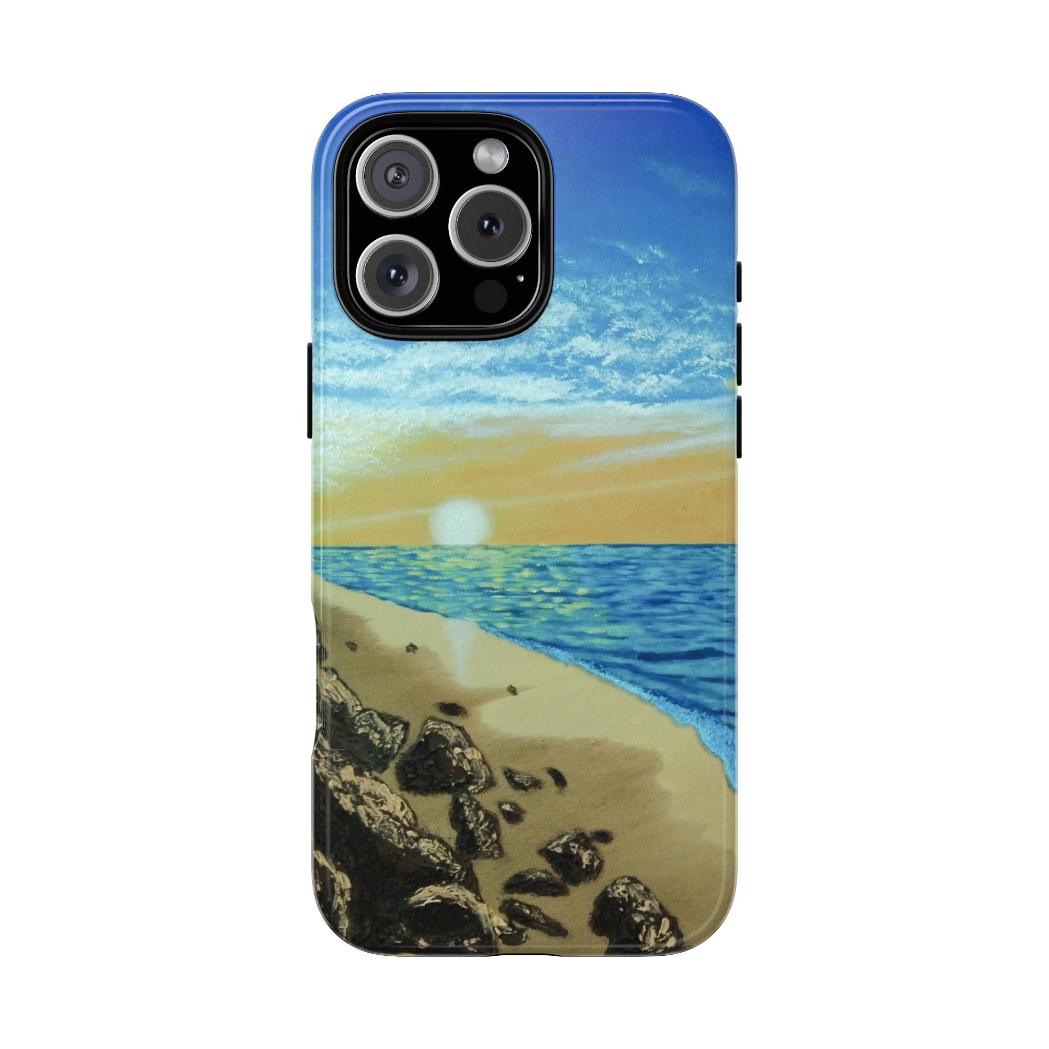 Beach Sunset Phone Case — Protective Tough Case with Coastal Shoreline Design