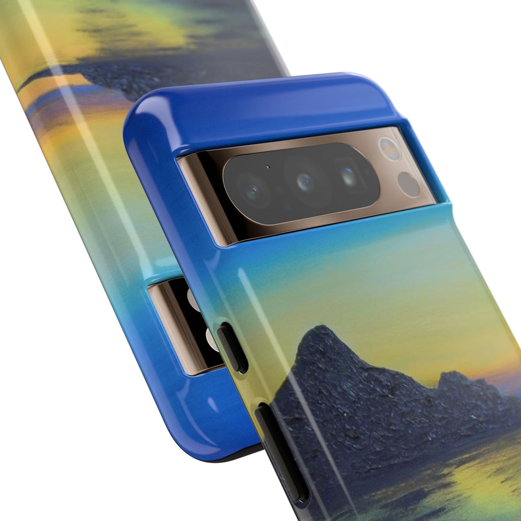 Sunset Cove Phone Case — Durable Protective Tough Case with Tranquil Beach Landscape