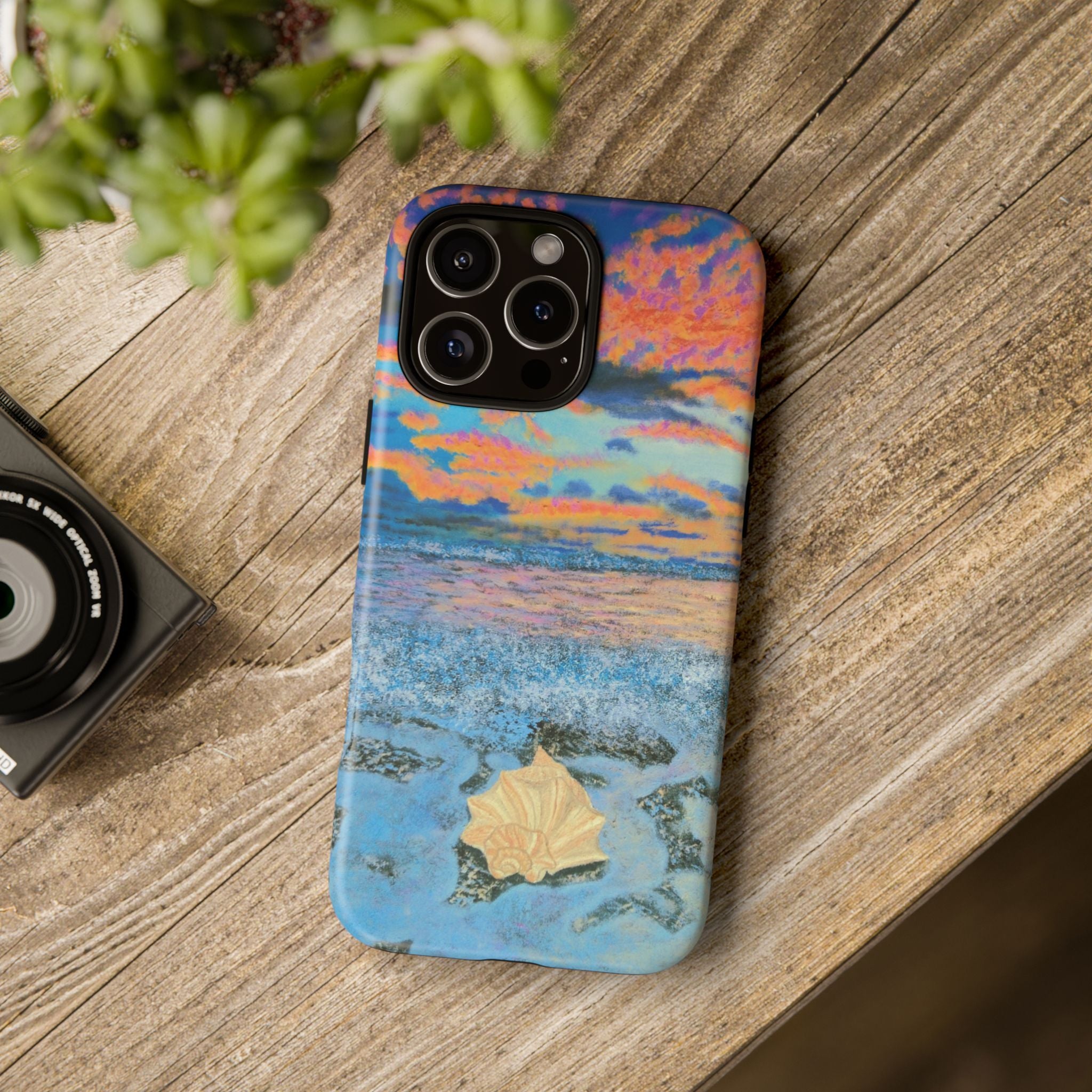 Beach Sunset Phone Case — Tropical Ocean Waves Protective iPhone Cover