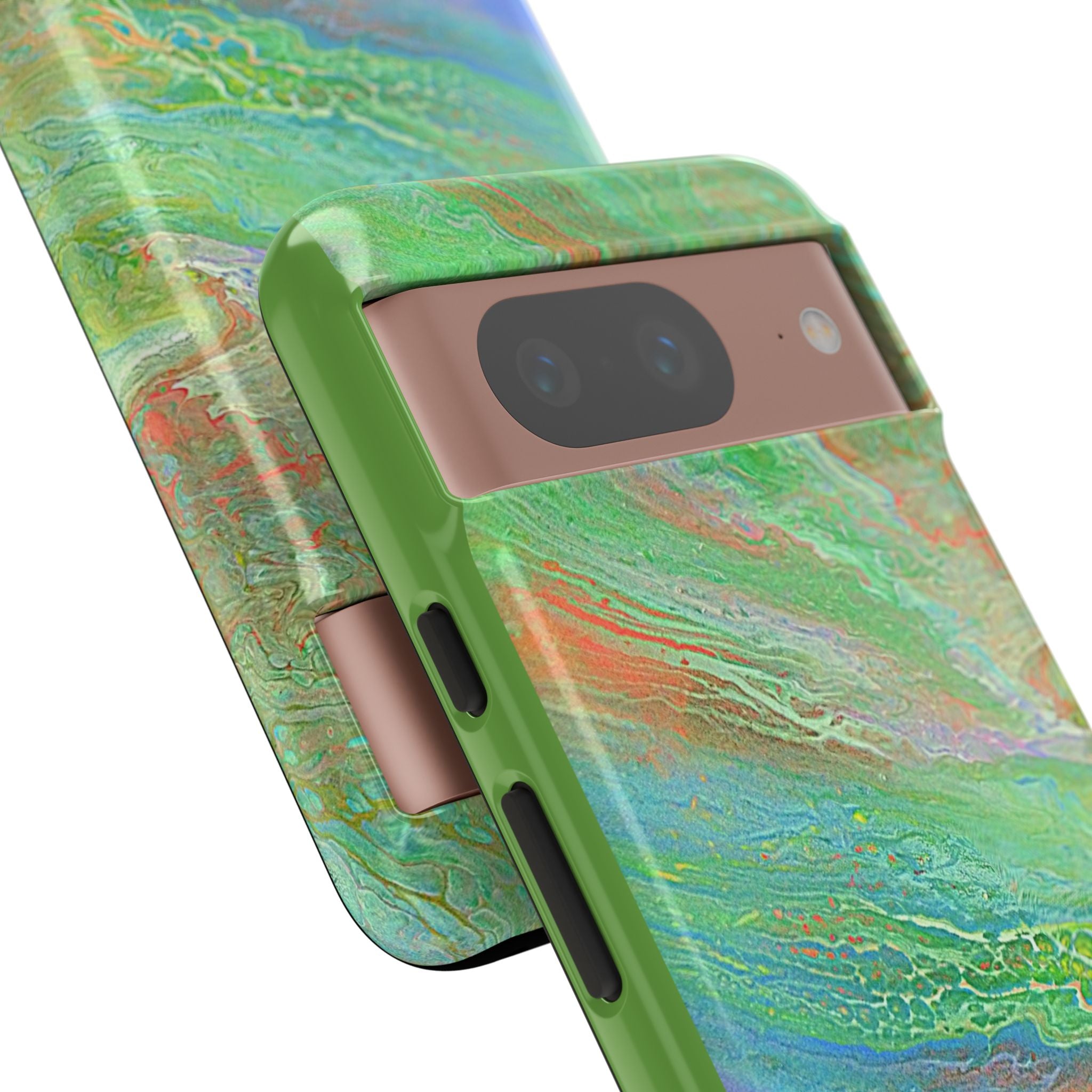 Marbled Green Abstract Phone Case — Protective Tough Case for iPhone
