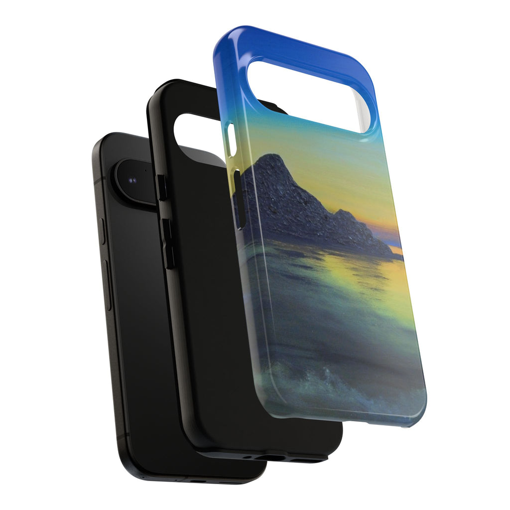 Sunset Cove Phone Case — Durable Protective Tough Case with Tranquil Beach Landscape