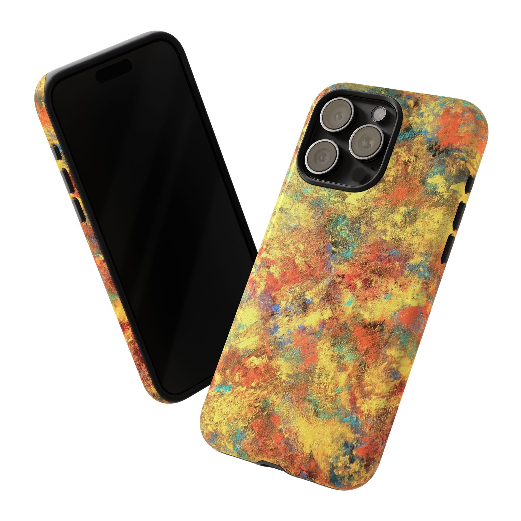 Abstract Autumn Marble Phone Case — Protective iPhone Cover with Warm Fall Colors