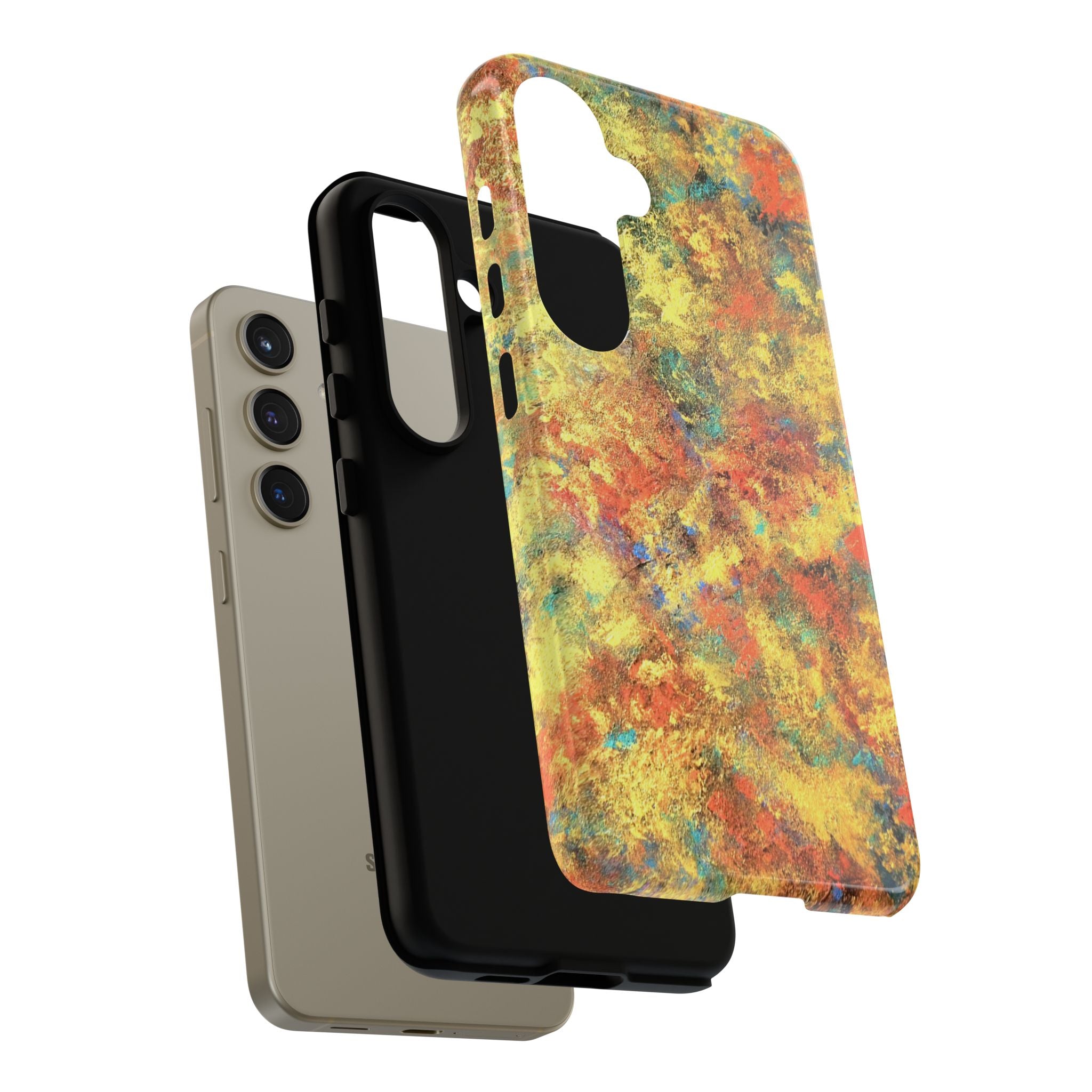 Abstract Autumn Marble Phone Case — Protective iPhone Cover with Warm Fall Colors