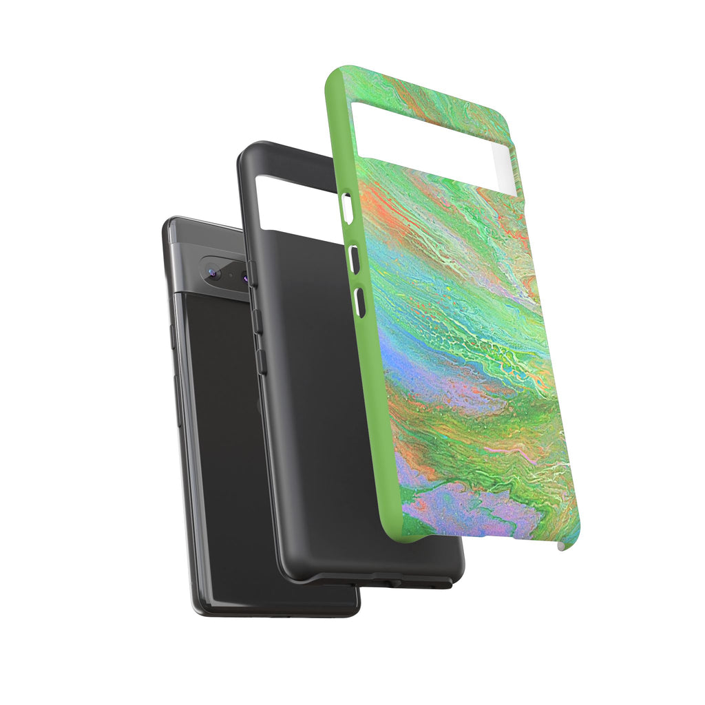 Marbled Green Abstract Phone Case — Protective Tough Case for iPhone