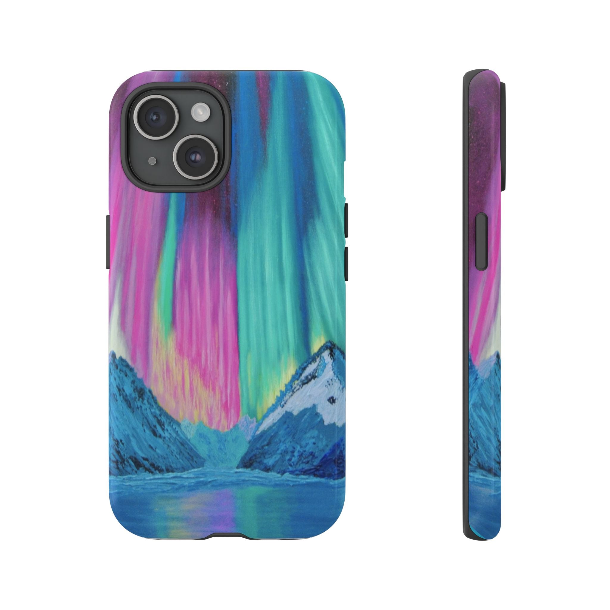 Aurora Mountain Tough Phone Case — Northern Lights Protective iPhone Cover