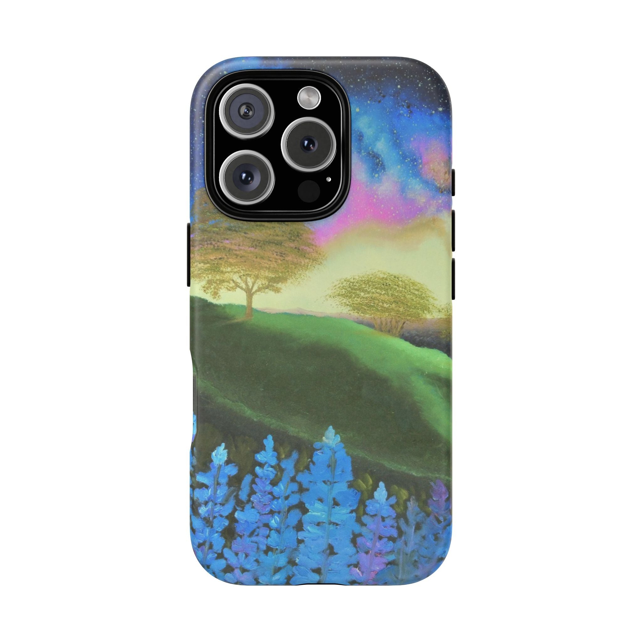 Aurora Nightscape Phone Case — Galaxy Meadow Protective Case