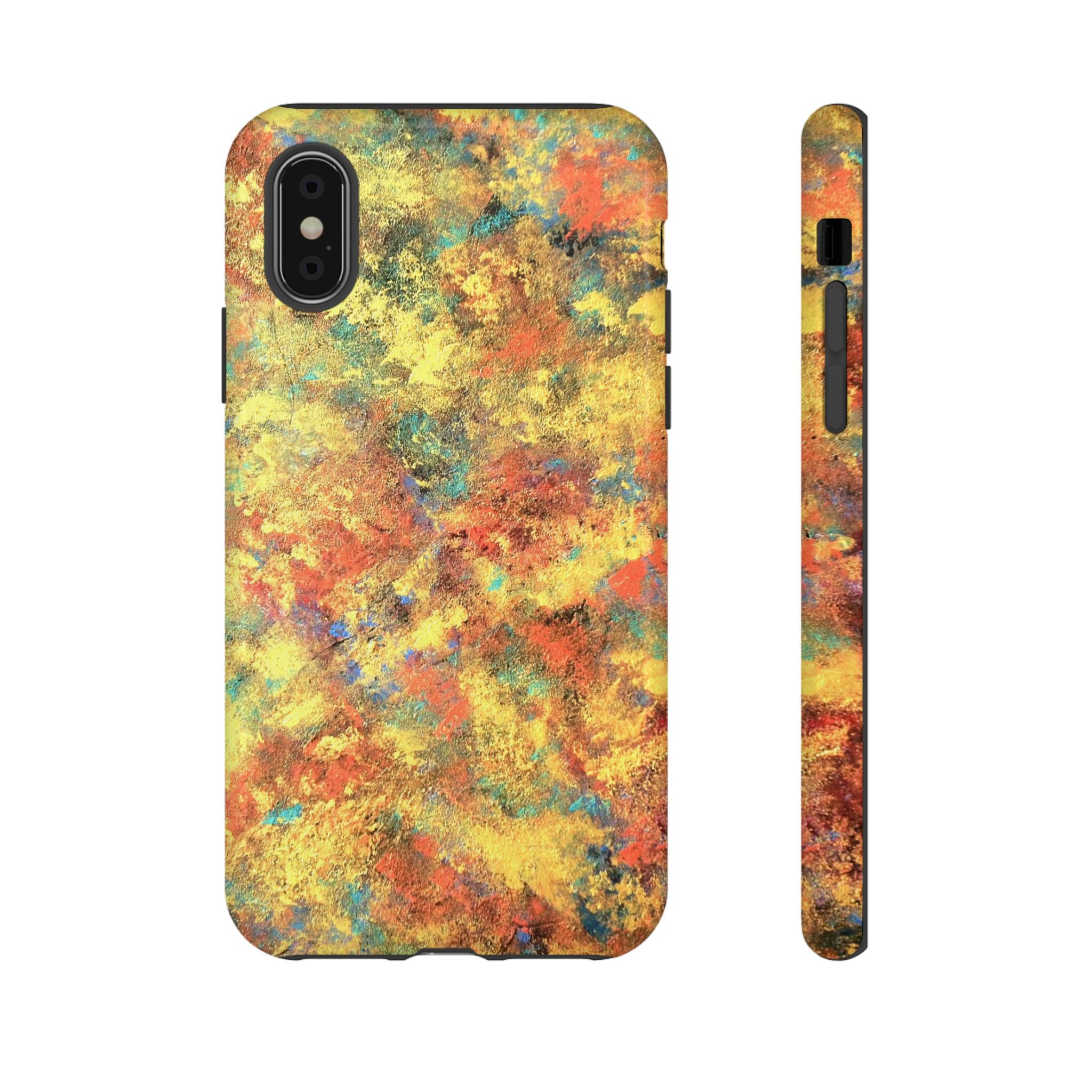 Abstract Autumn Marble Phone Case — Protective iPhone Cover with Warm Fall Colors