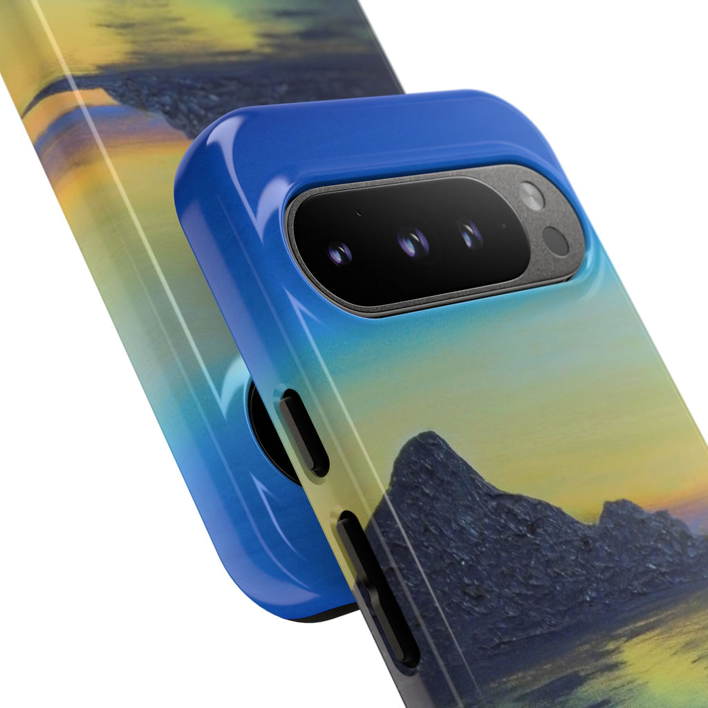 Sunset Cove Phone Case — Durable Protective Tough Case with Tranquil Beach Landscape