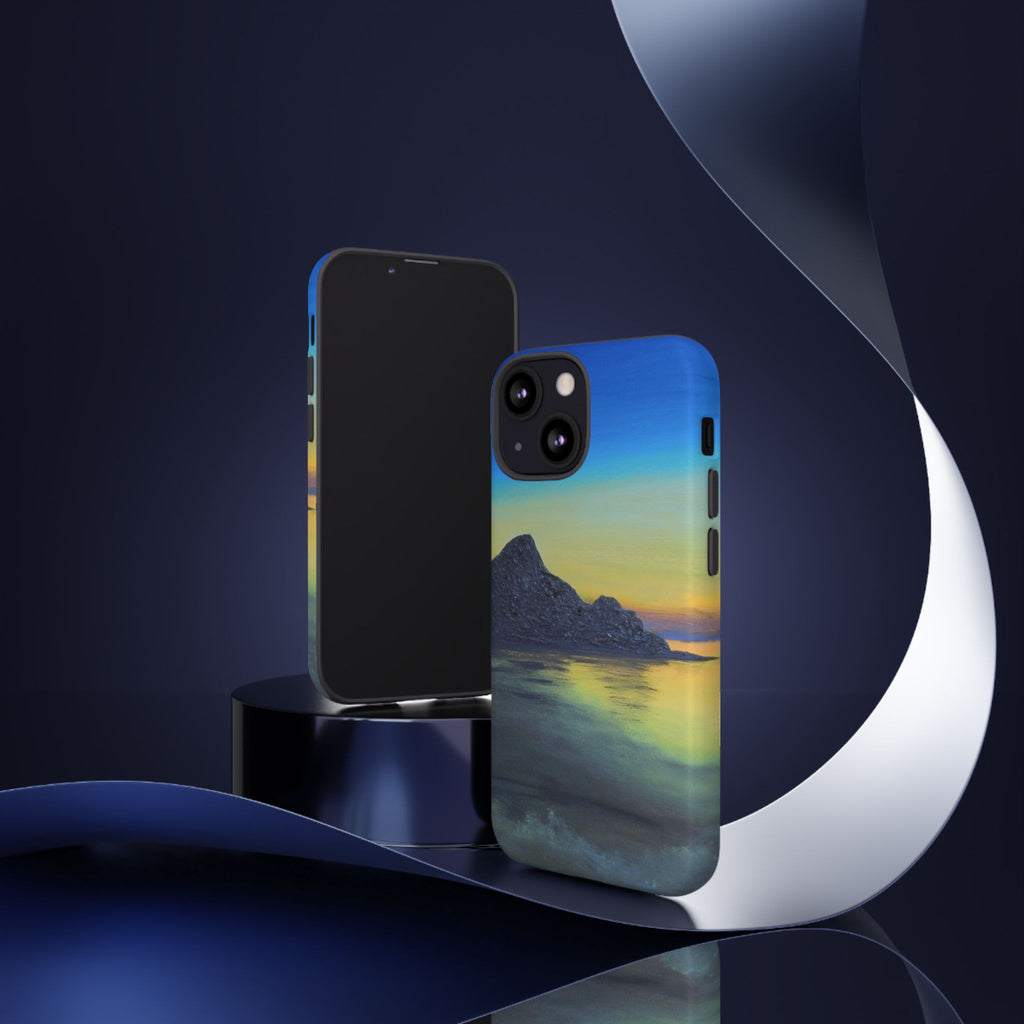 Sunset Cove Phone Case — Durable Protective Tough Case with Tranquil Beach Landscape