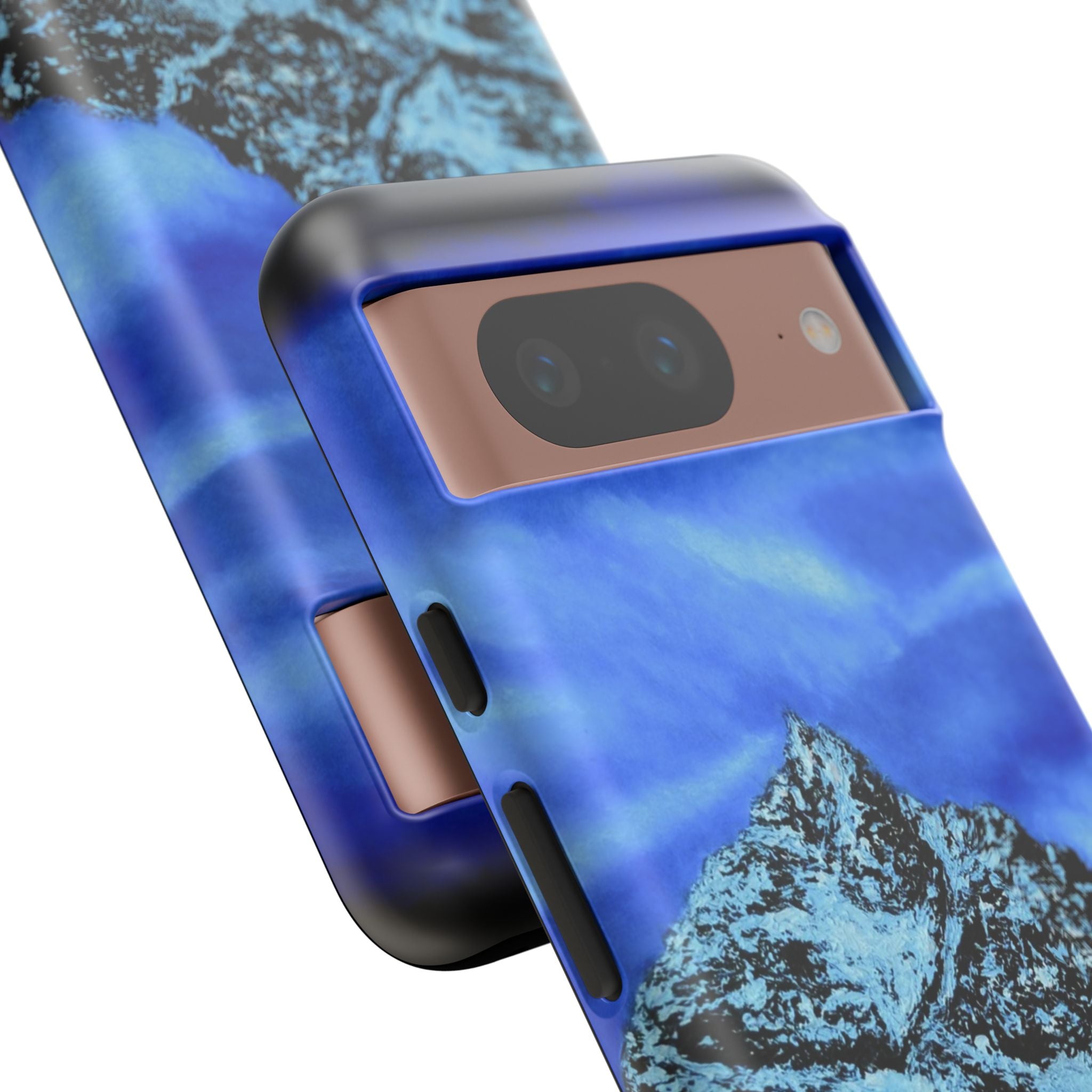 Mountain Peak Blue Tough Phone Case — Rugged Protective iPhone Cover
