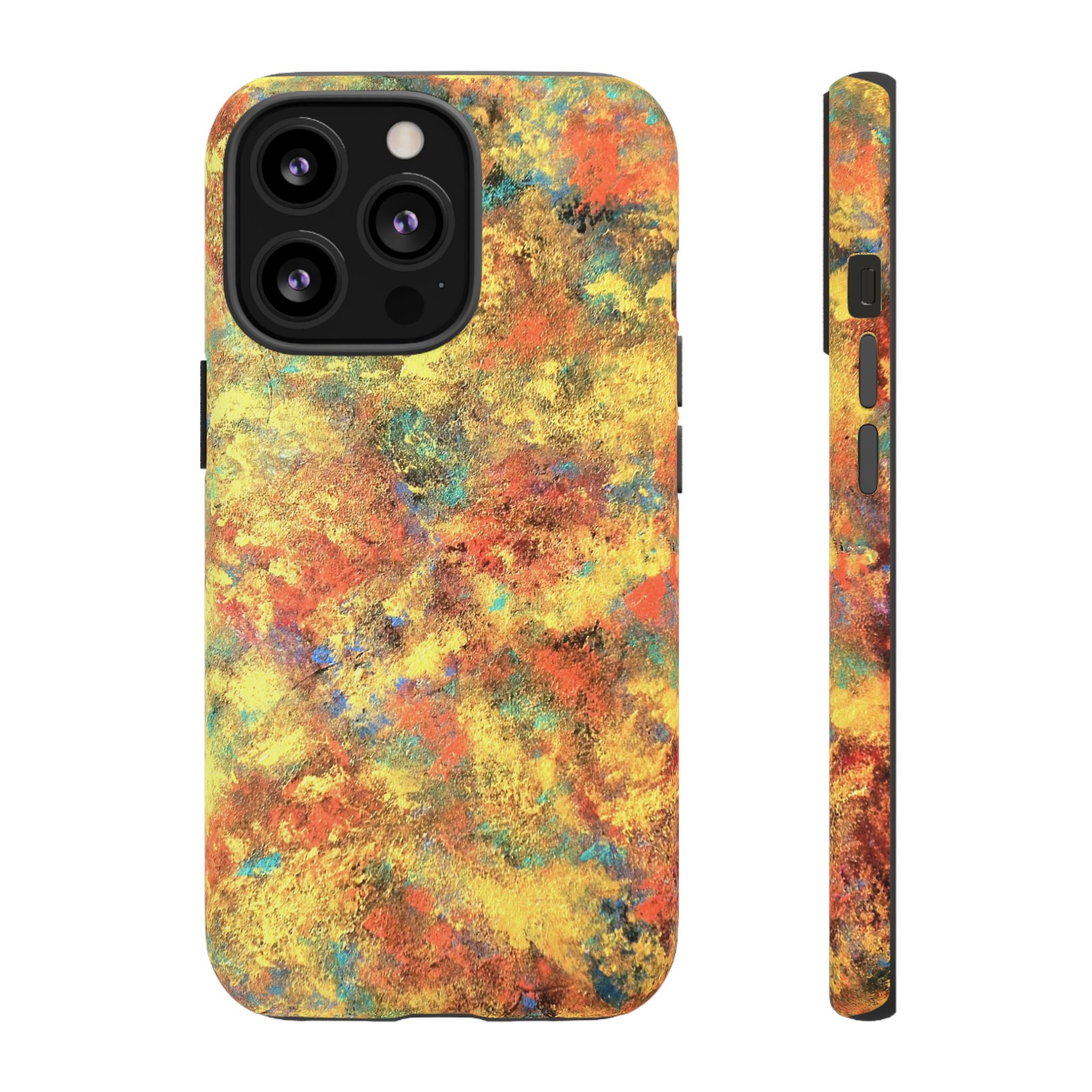 Abstract Autumn Marble Phone Case — Protective iPhone Cover with Warm Fall Colors