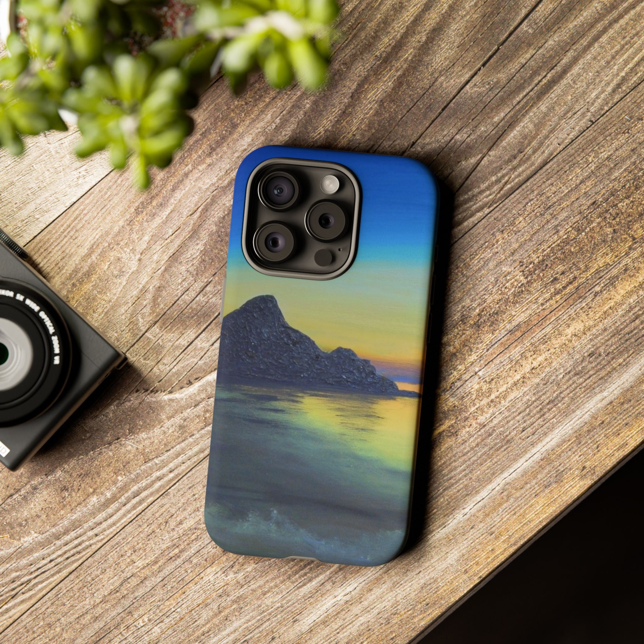 Sunset Cove Phone Case — Durable Protective Tough Case with Tranquil Beach Landscape