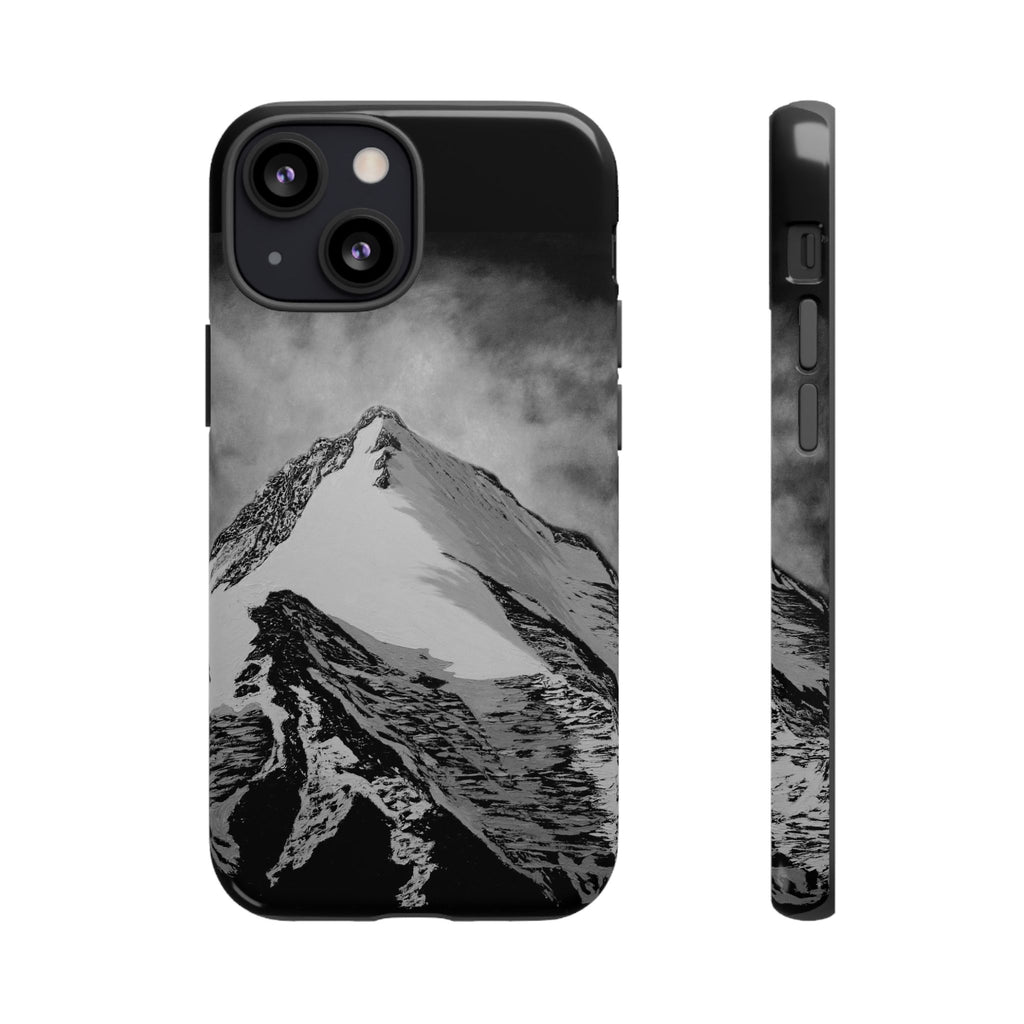 Mountain Peak Phone Case — Black & White Alpine Protective Case
