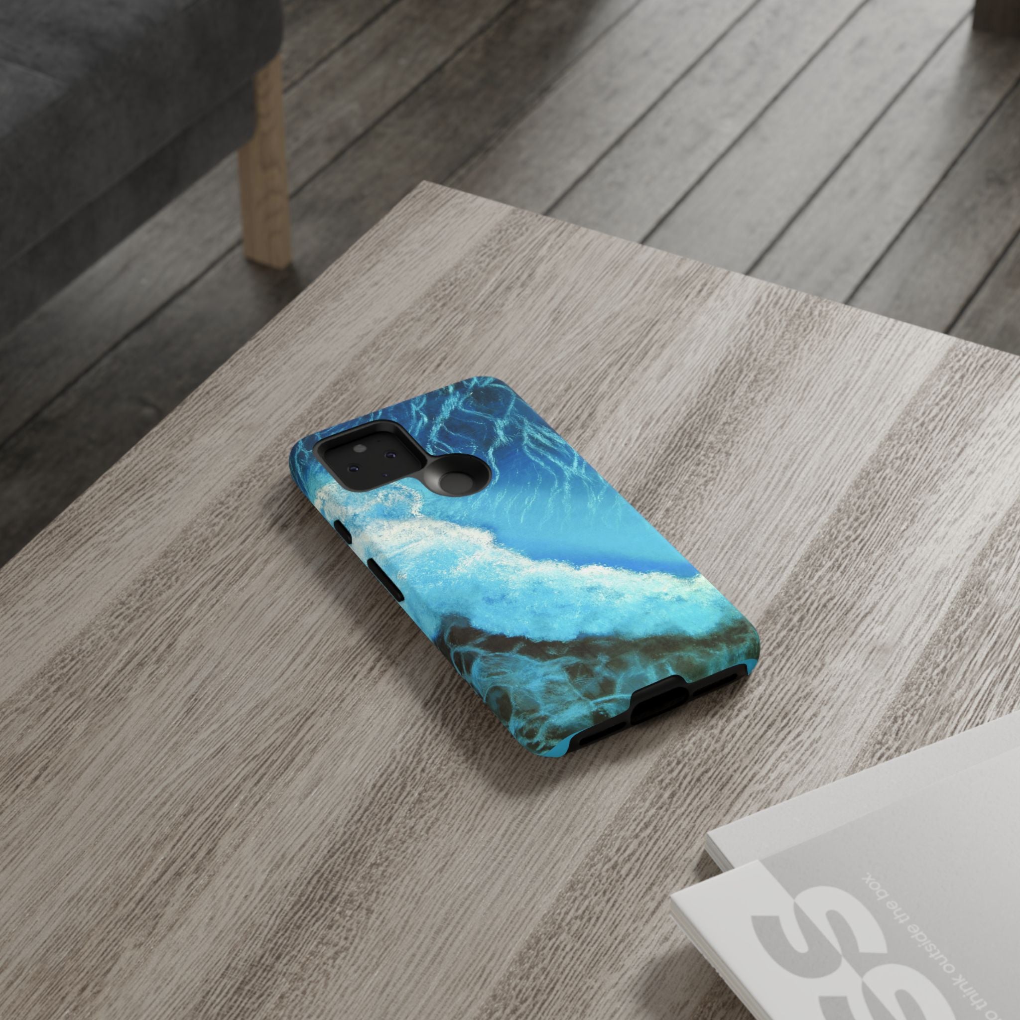 Ocean Wave Tough Phone Case — Blue Sea Water Protective Cover