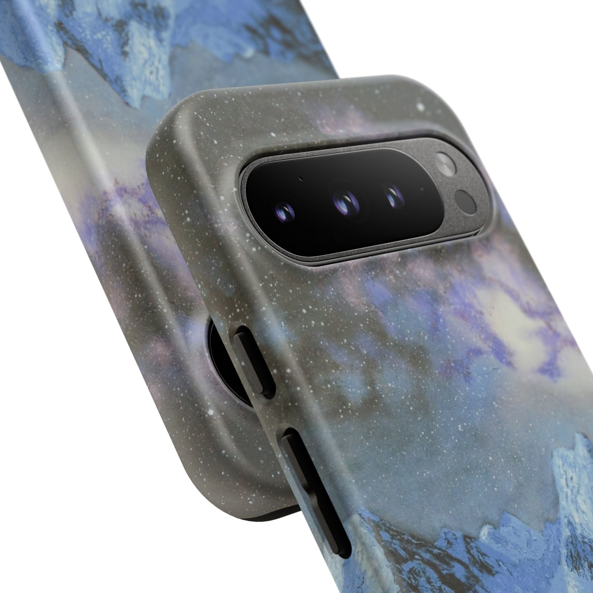 Mountain Night Sky Phone Case — Tough Protective iPhone Cover with Aurora & Snowy Peaks
