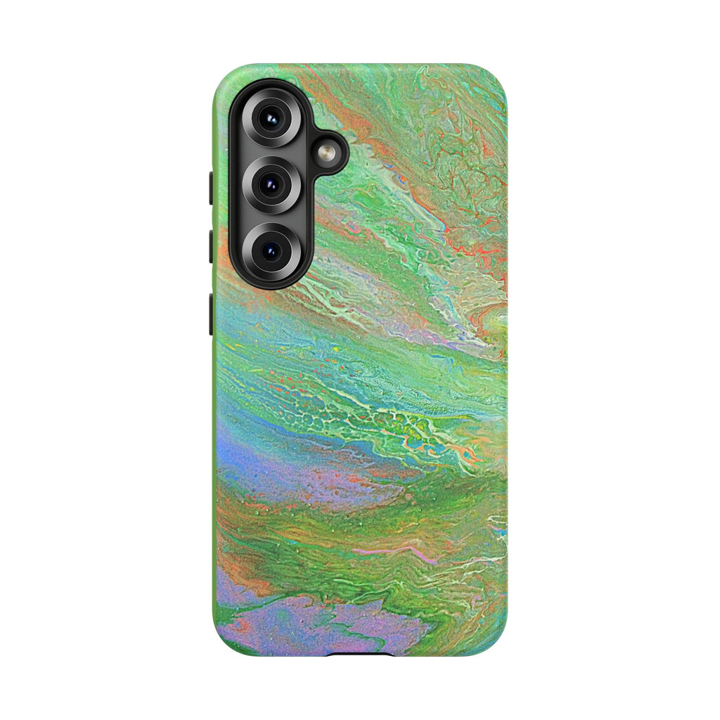 Marbled Green Abstract Phone Case — Protective Tough Case for iPhone