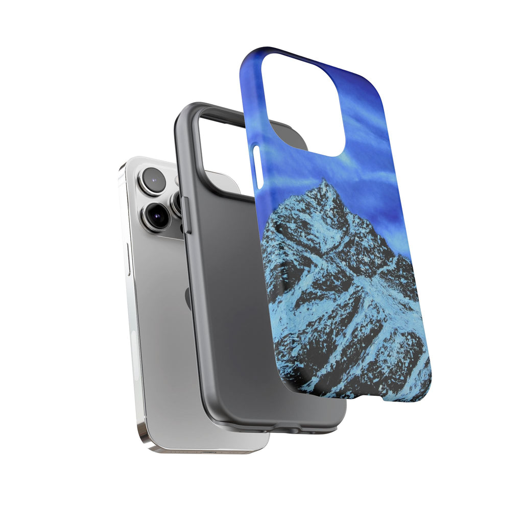 Mountain Peak Blue Tough Phone Case — Rugged Protective iPhone Cover