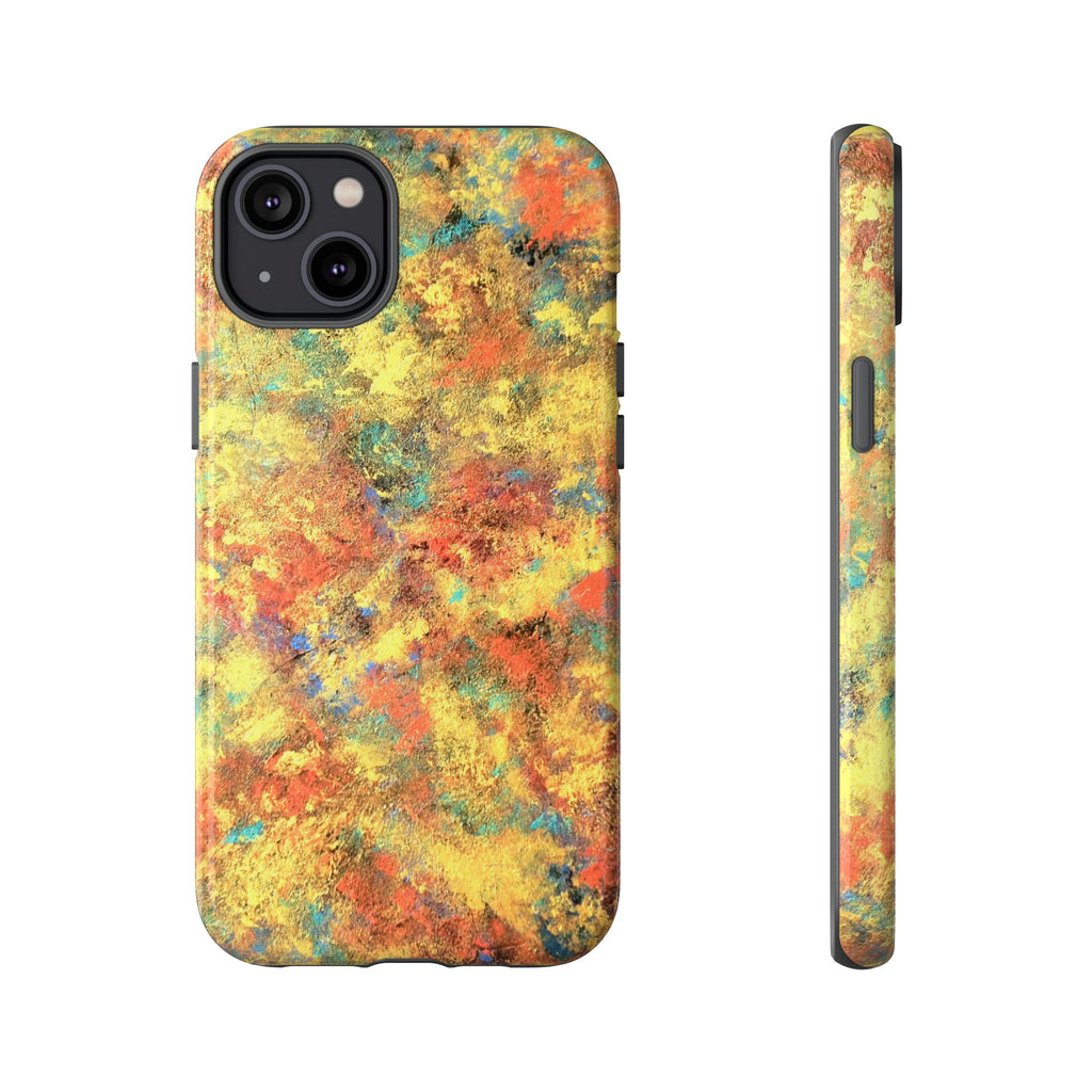 Abstract Autumn Marble Phone Case — Protective iPhone Cover with Warm Fall Colors