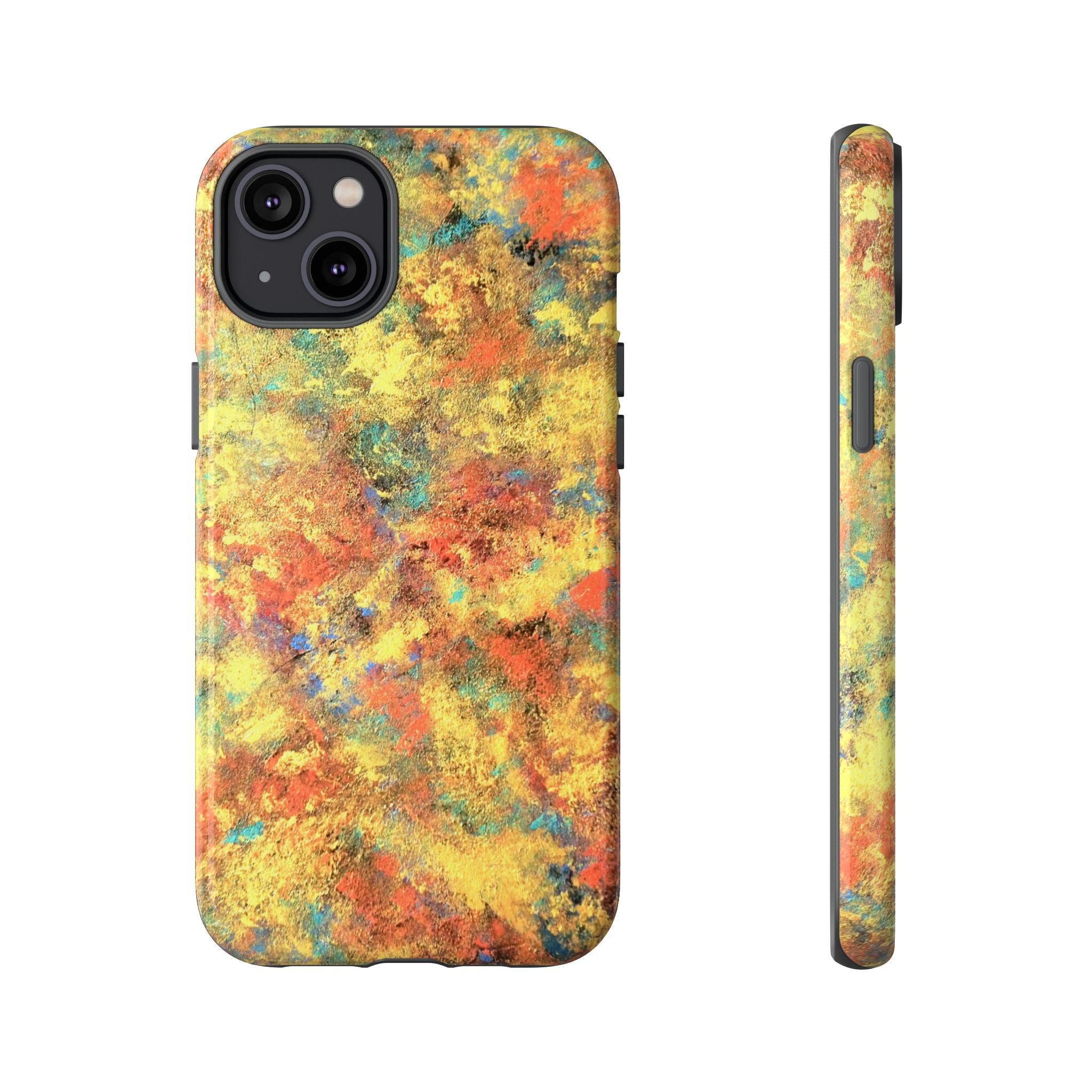 Abstract Autumn Marble Phone Case — Protective iPhone Cover with Warm Fall Colors