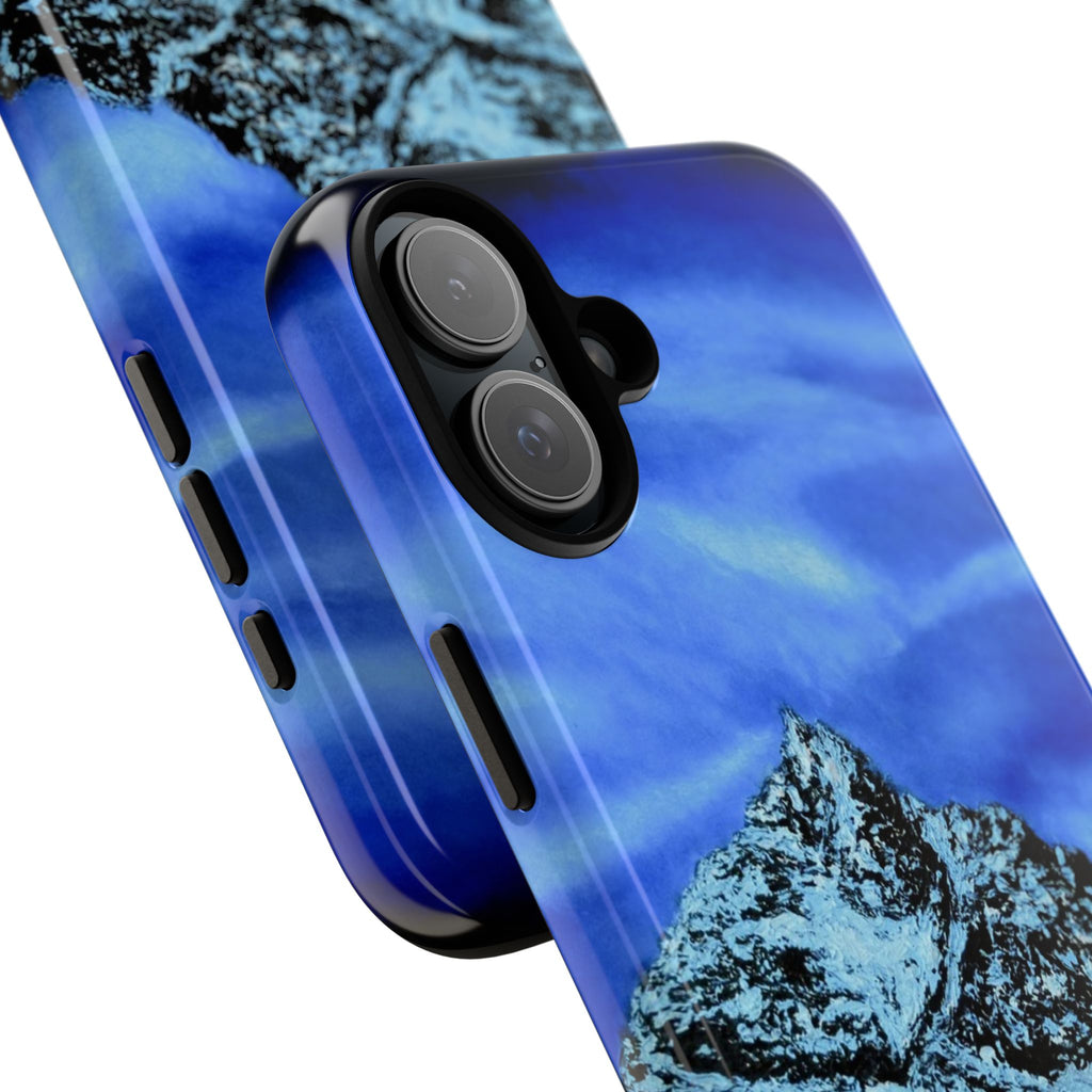 Mountain Peak Blue Tough Phone Case — Rugged Protective iPhone Cover