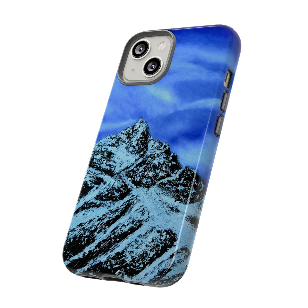 Mountain Peak Blue Tough Phone Case — Rugged Protective iPhone Cover