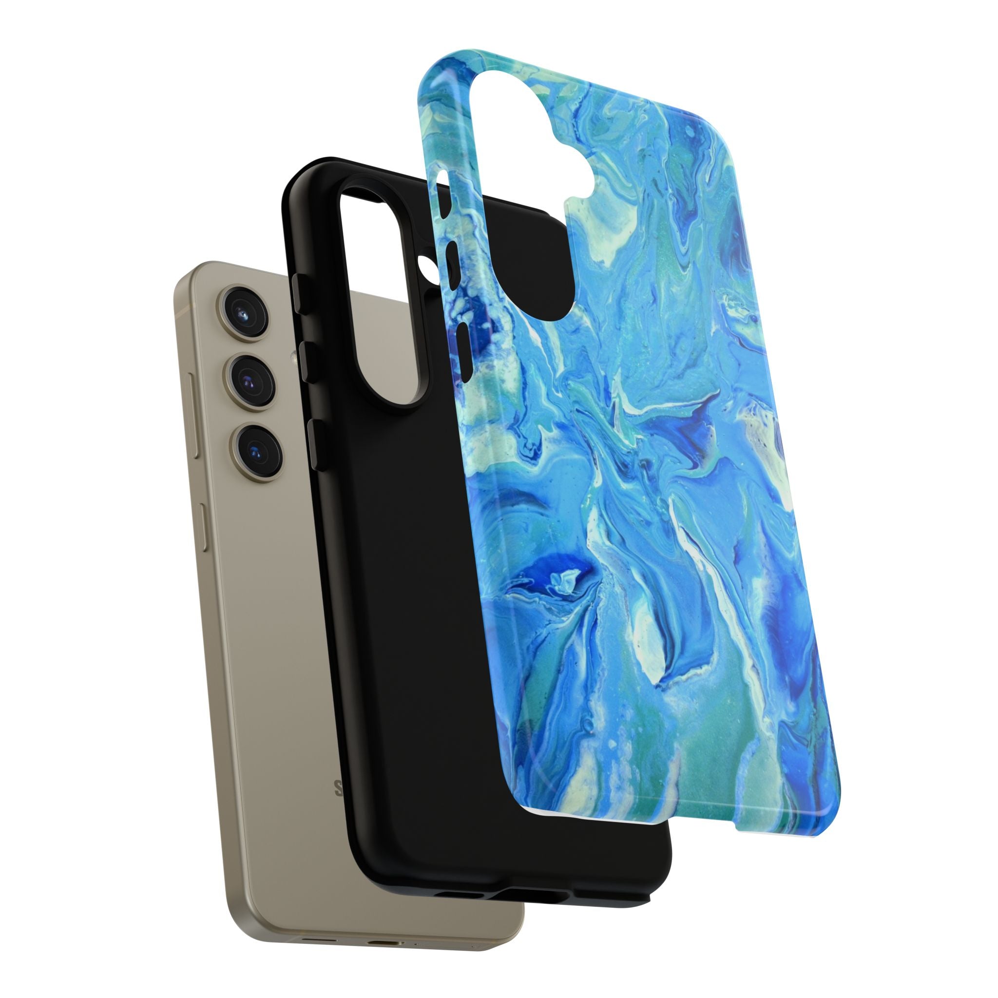 Blue Marble Tough Phone Case — Ocean Swirl Protective iPhone Cover