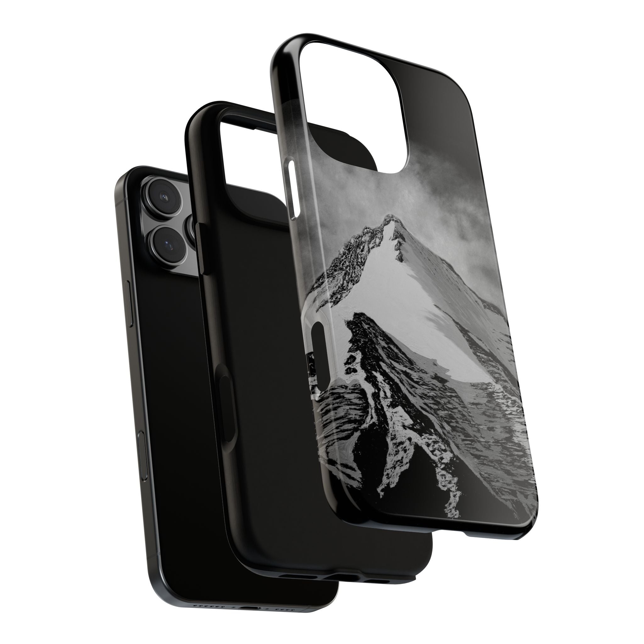 Mountain Peak Phone Case — Black & White Alpine Protective Case