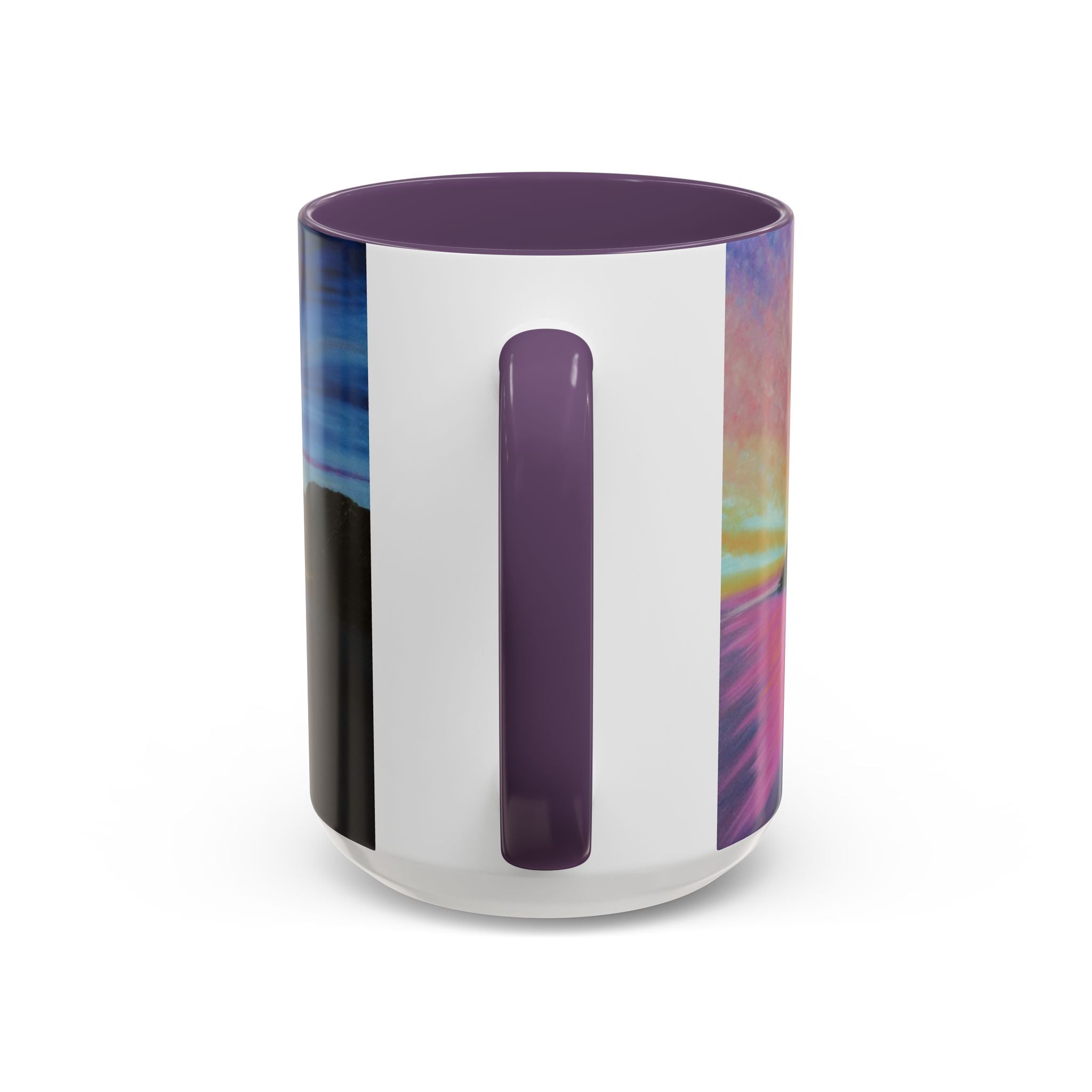 Scenic Sunrise Accent Coffee Mug – Pink Interior Lake Landscape (11/15oz)