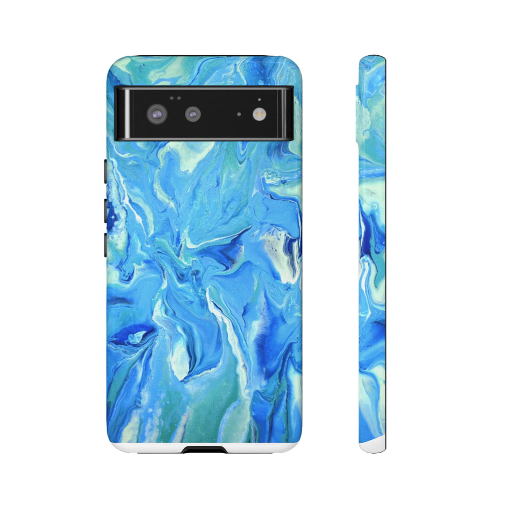 Blue Marble Tough Phone Case — Ocean Swirl Protective iPhone Cover