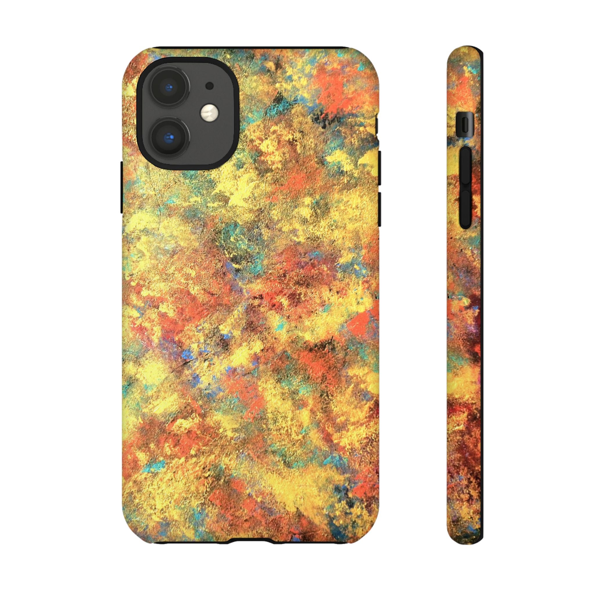 Abstract Autumn Marble Phone Case — Protective iPhone Cover with Warm Fall Colors