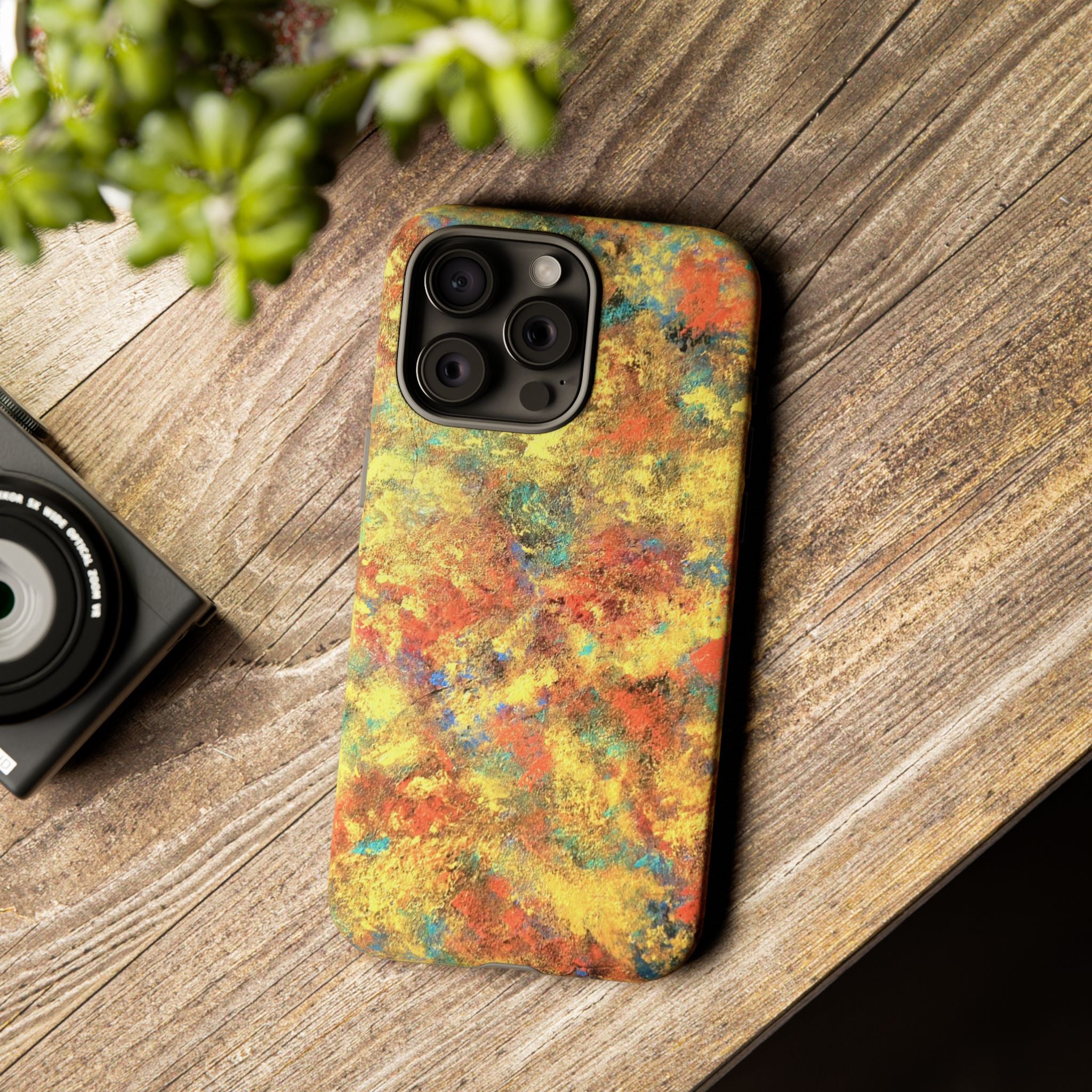 Abstract Autumn Marble Phone Case — Protective iPhone Cover with Warm Fall Colors