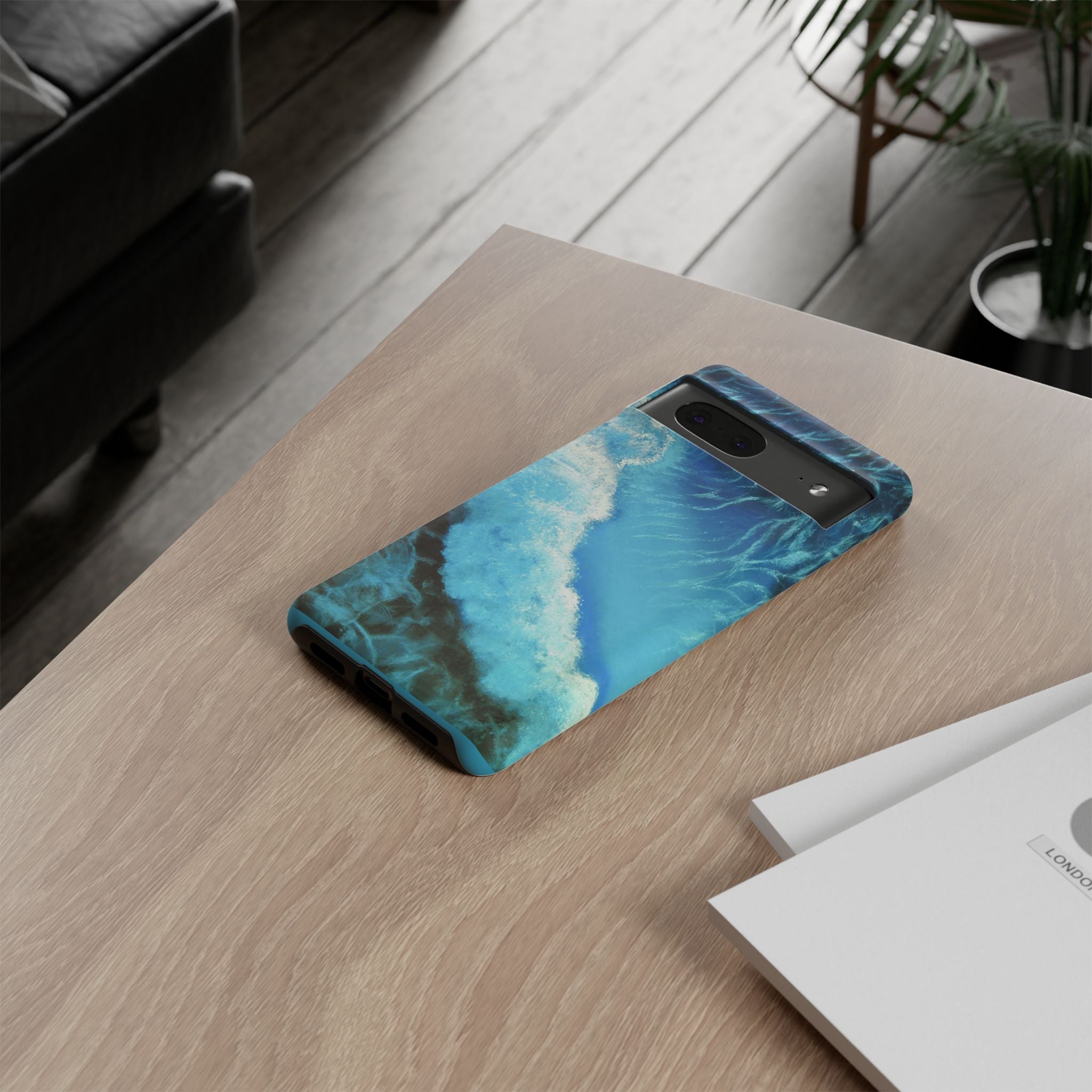 Ocean Wave Tough Phone Case — Blue Sea Water Protective Cover